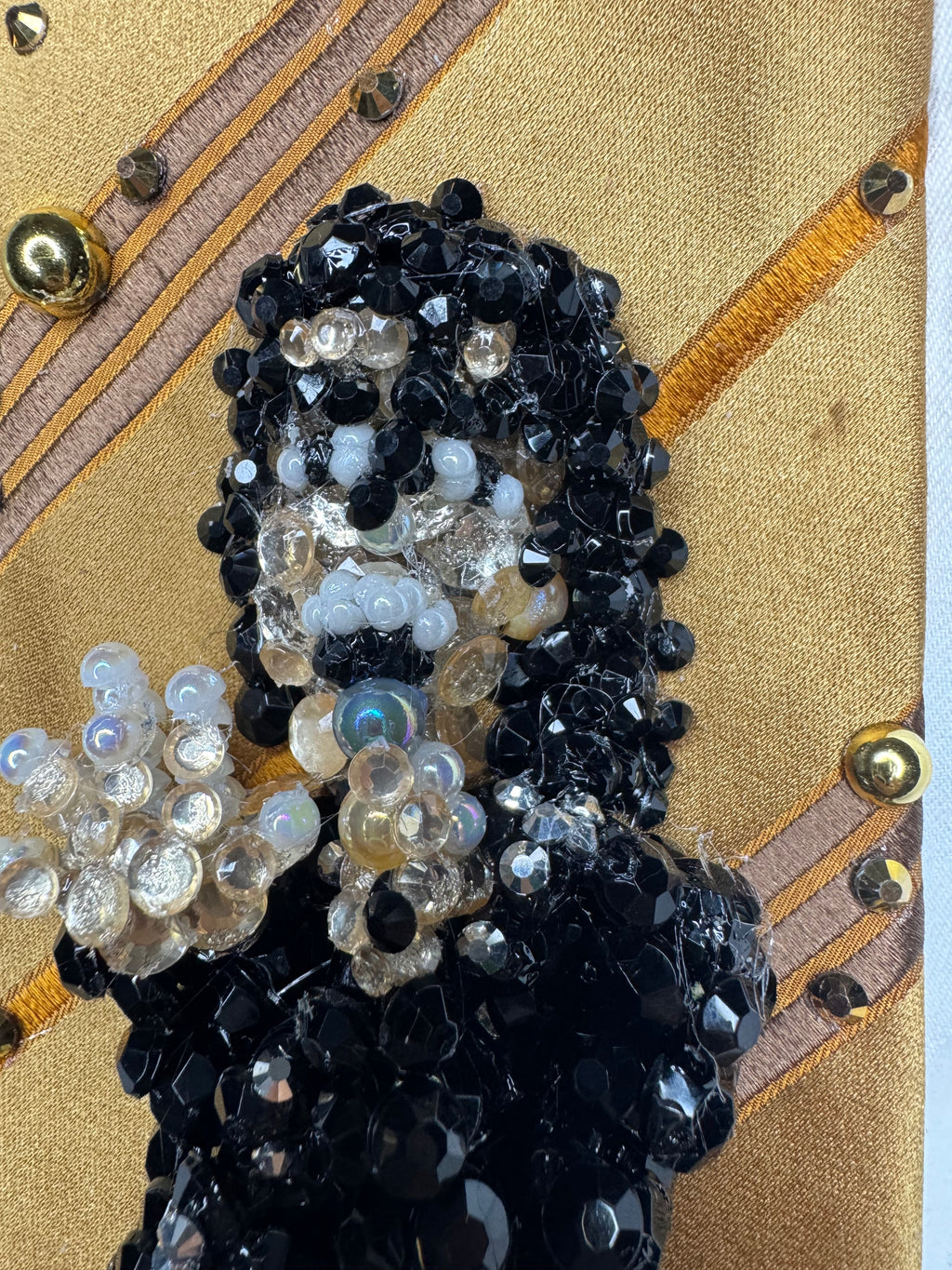 Gold Striped Michael Jackson Reaching Out Singing During 1st Concert in Tokyo for Bad Tour 1987 Tie
