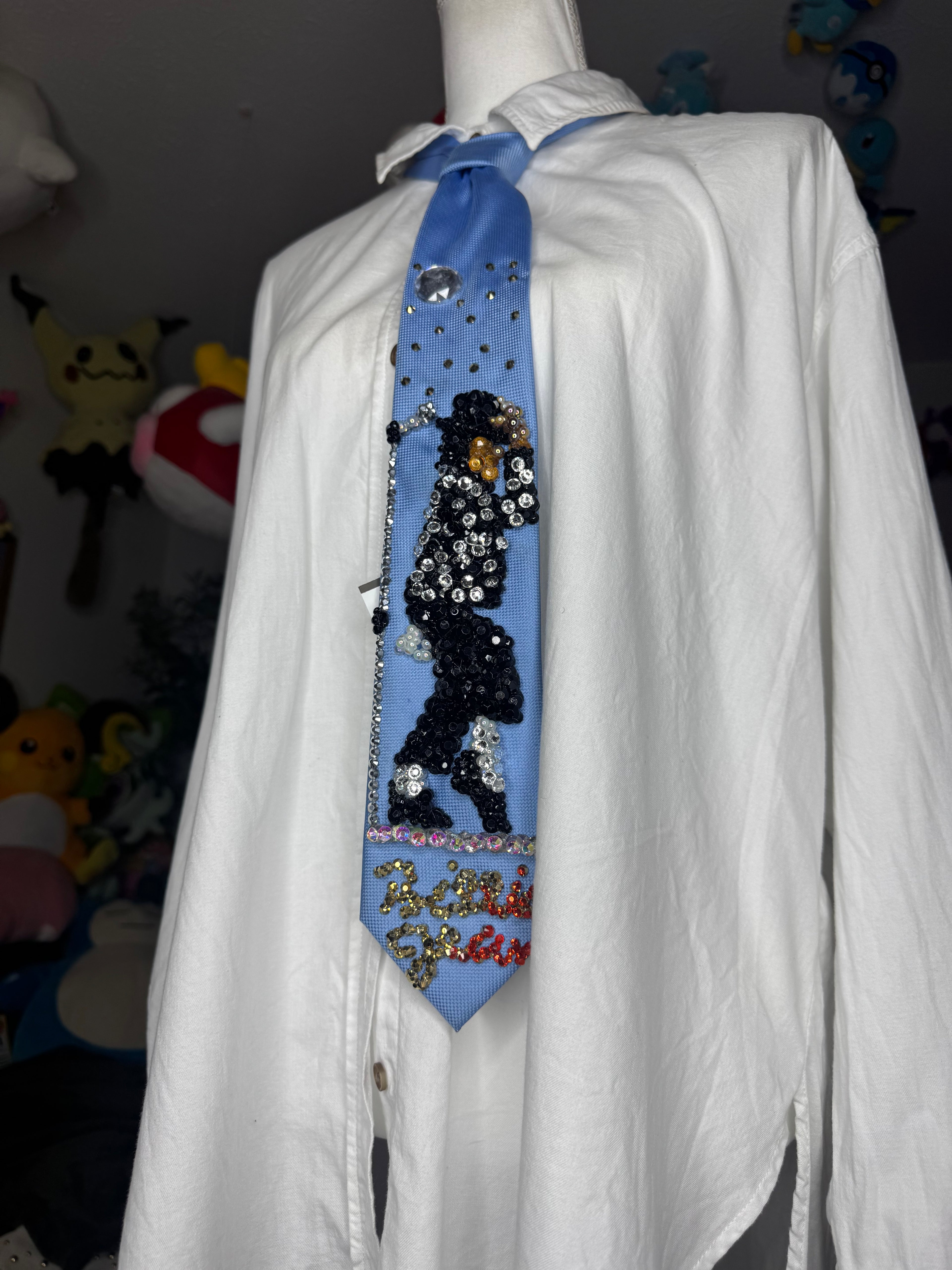 Sky Blue Michael Jackson Throwing Fedora Hat On for Billie Jean Motown 25 Performance 1984 Tie
