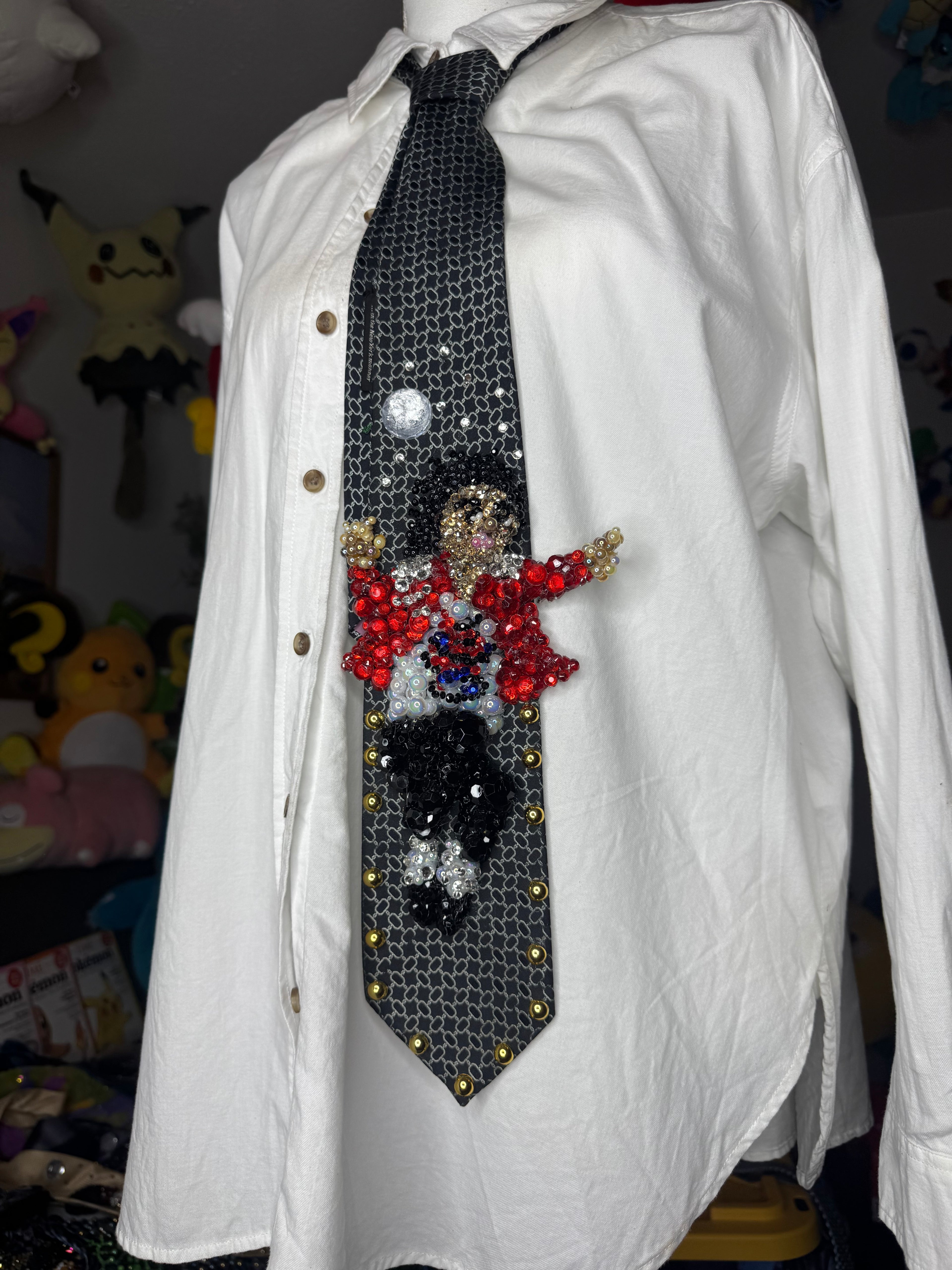 Black Michael Jackson In the Air Starting Beat It On Victory Tour Toronto 1984 Tie