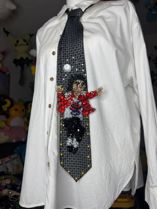 Black Michael Jackson In the Air Starting Beat It On Victory Tour Toronto 1984 Tie