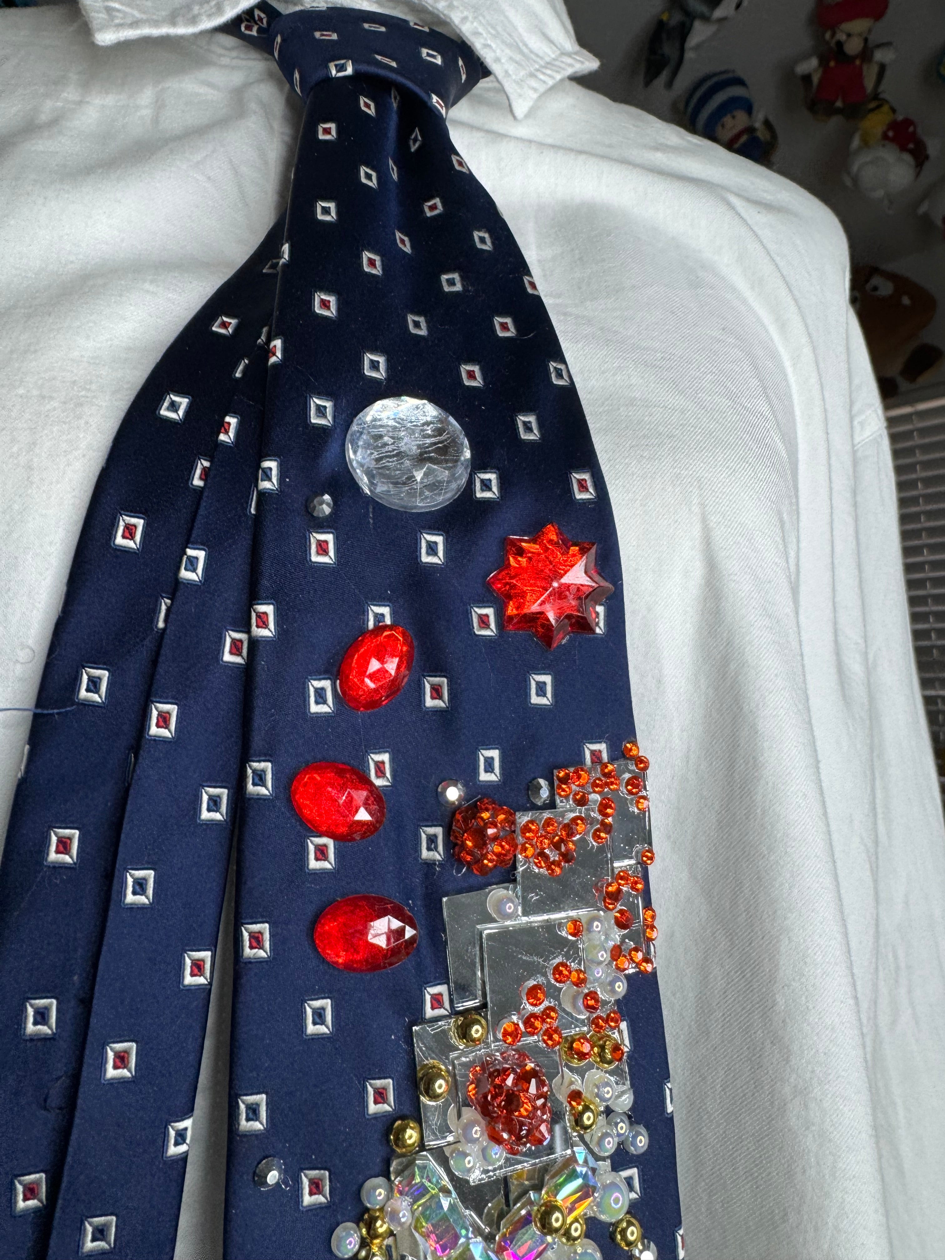 Navy Blue Baby Mario Throwing Blue Shell Down Mirror Road 200cc Mario Kart Tie