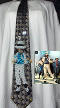 Grey Michael Jackson Hitting Chest Shoulder Throw Move For Smooth Criminal Music Video Tie