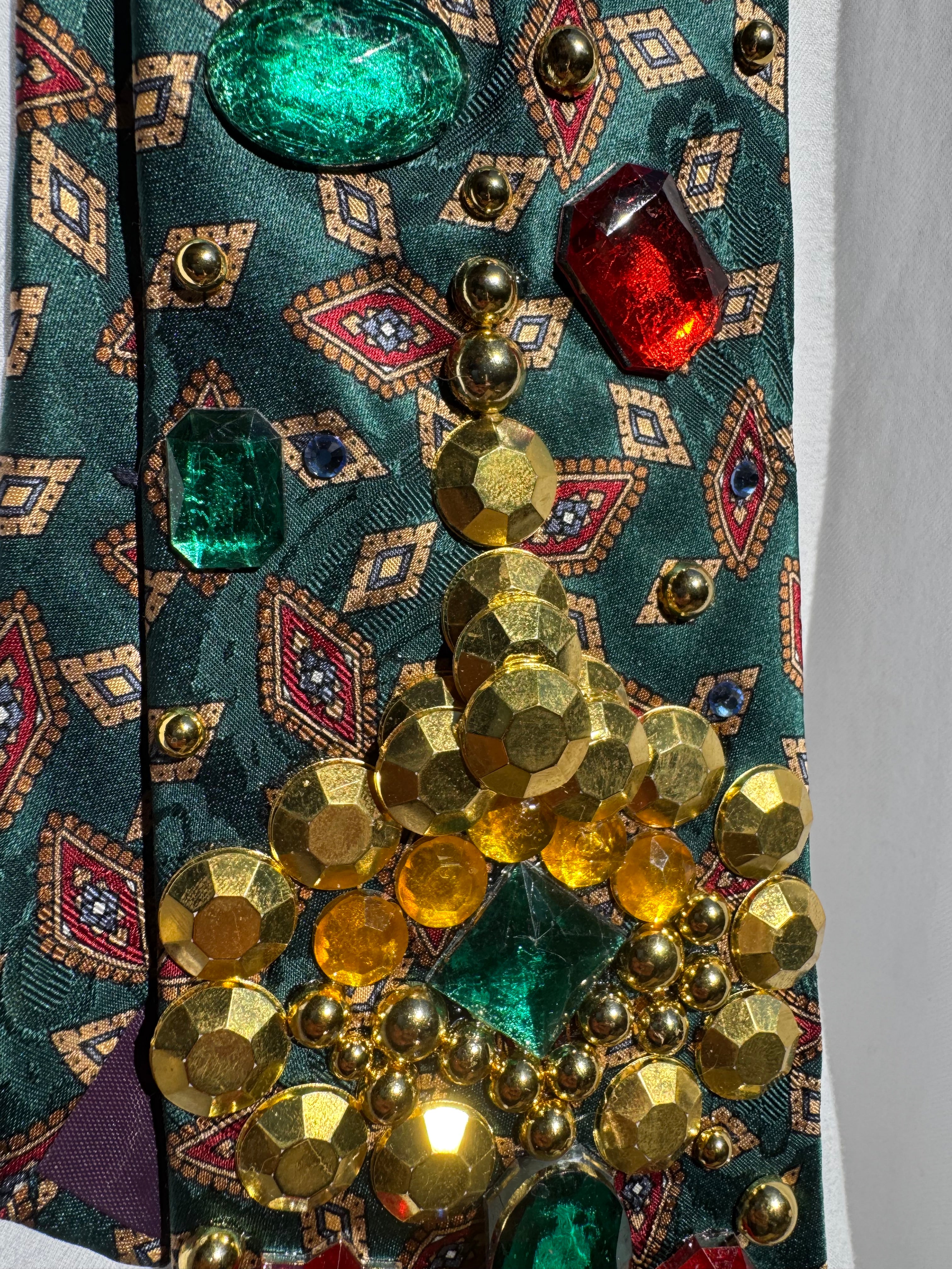 Dark Green Jaguar Pharaoh Taj Mahal Kingdom Royalty Tie