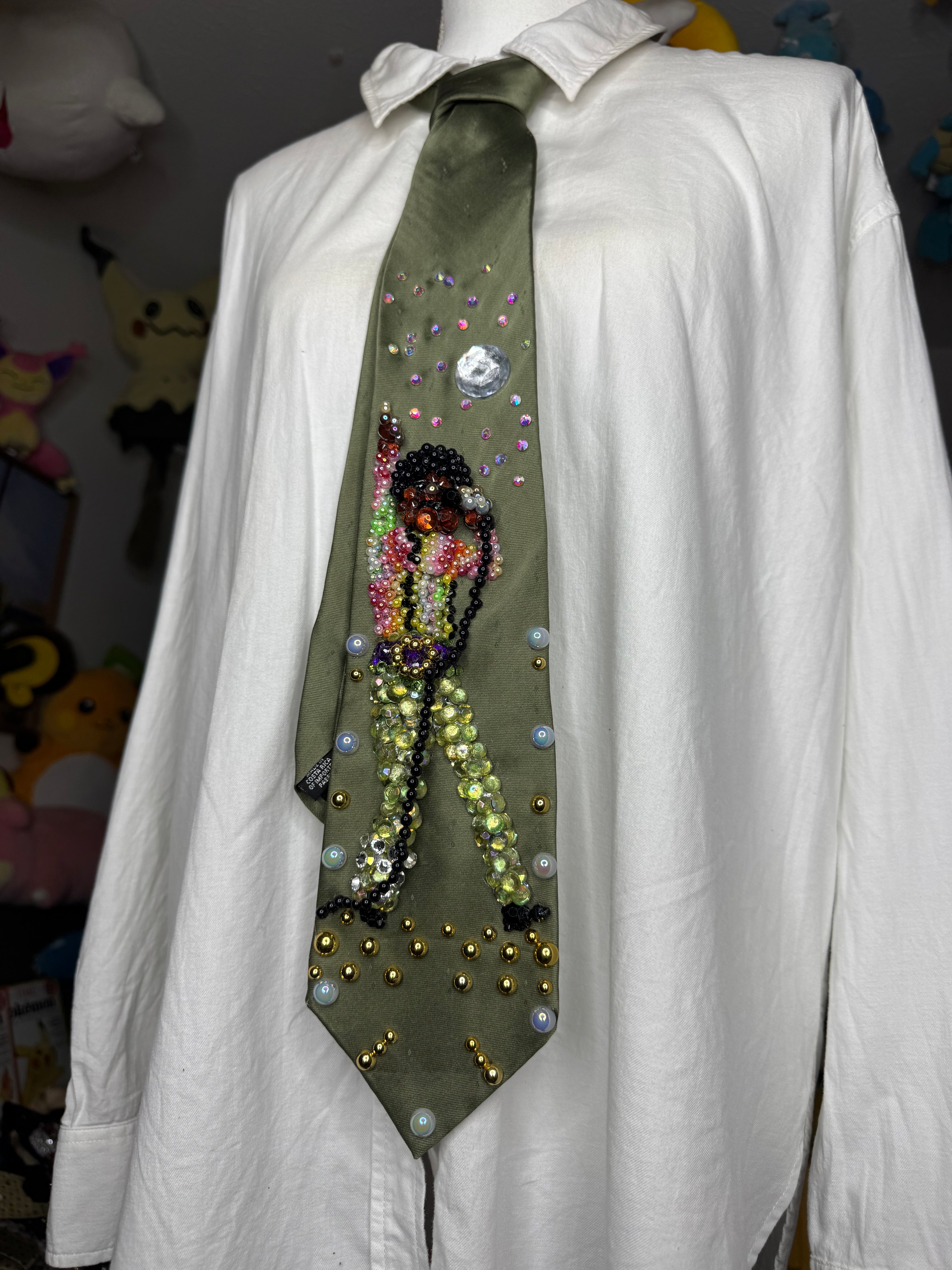 Green Silk Young Michael Jackson Singing “Higher” On Going Back To Indiana Concert Jackson 5 1971 Tie