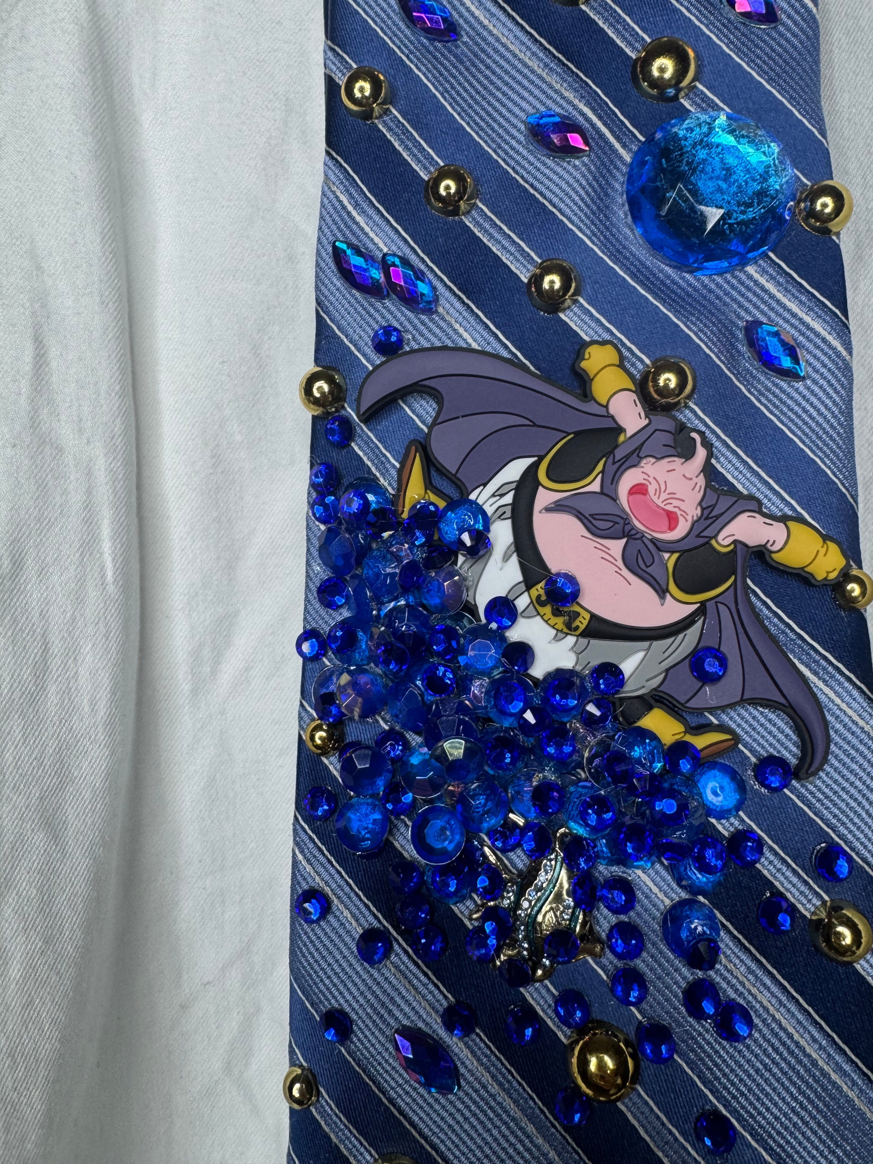 Blue Striped Majin Buu Jumping in Water Dragon Ball Z Tie
