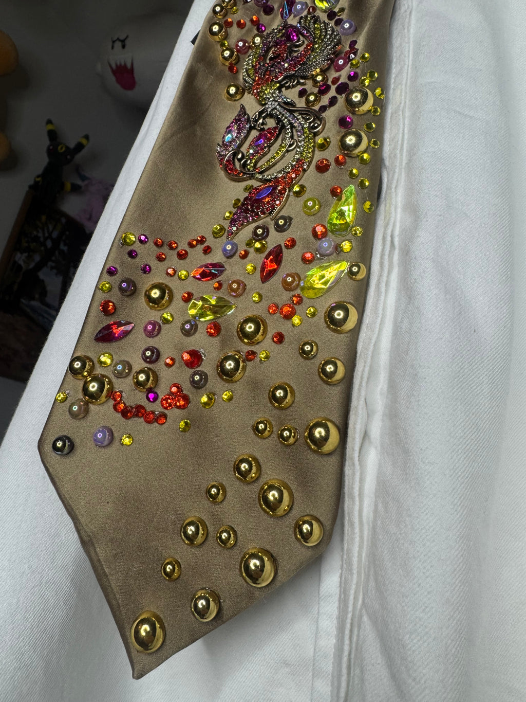 Brown Silk Aura Colored River Phoenix Royalty Nature Tie