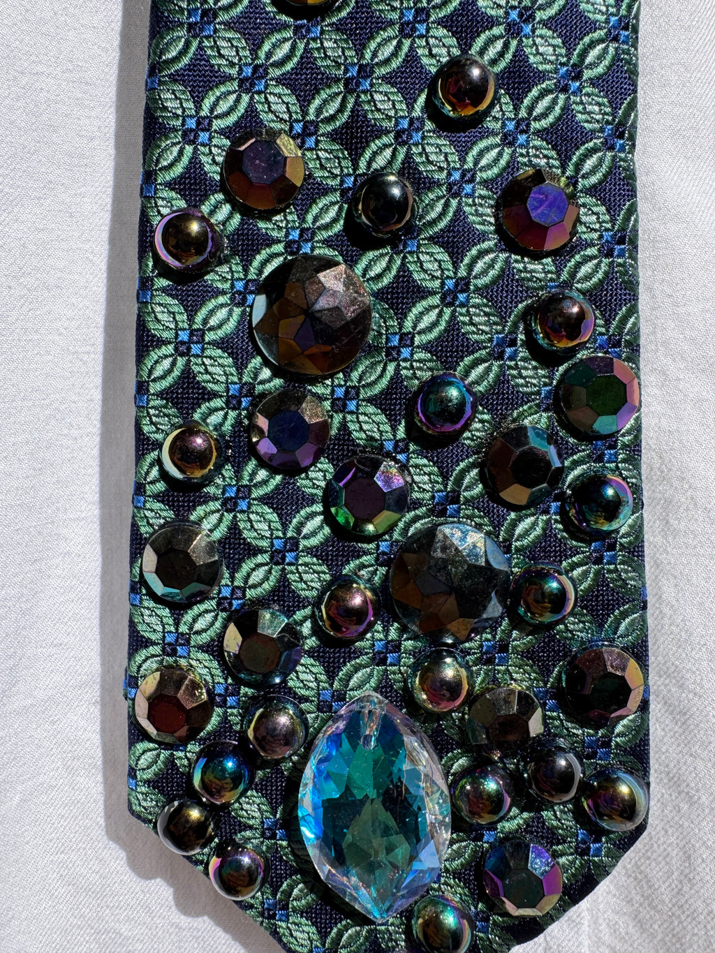 Turquoise Dark Iridescent Peacock Nature Royalty Tie