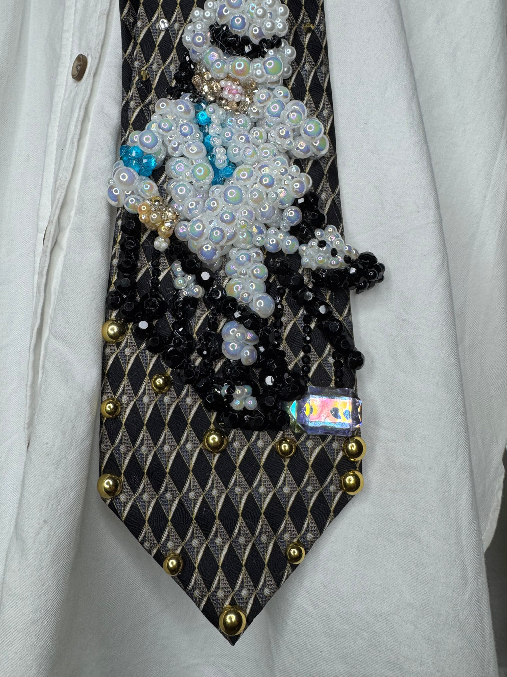 Grey Michael Jackson Kicking Leg Up Down Moving Stairs Smooth Criminal Music Video Tie