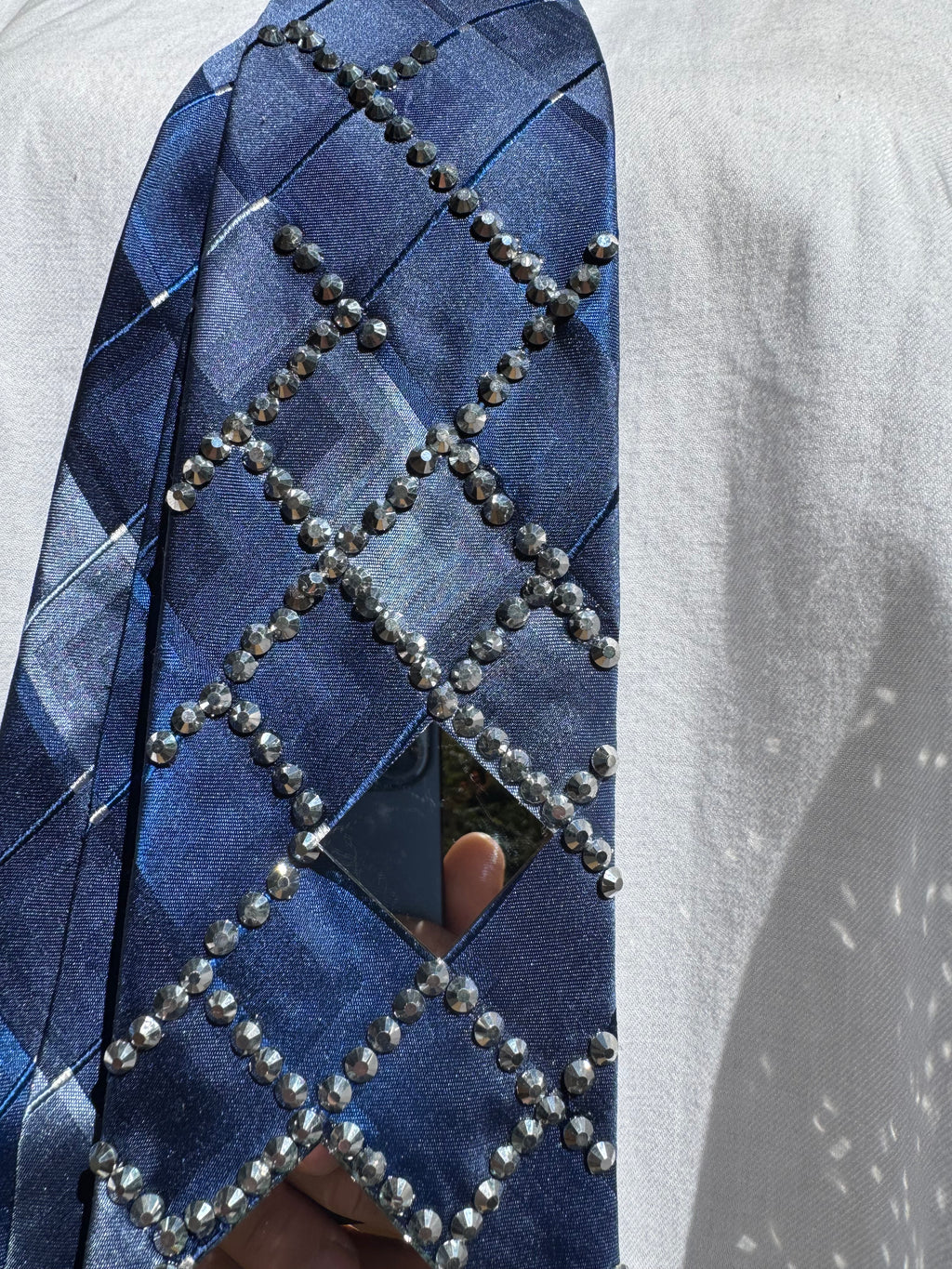 Navy Blue Mirror Mirror on the Wall Royalty Tie