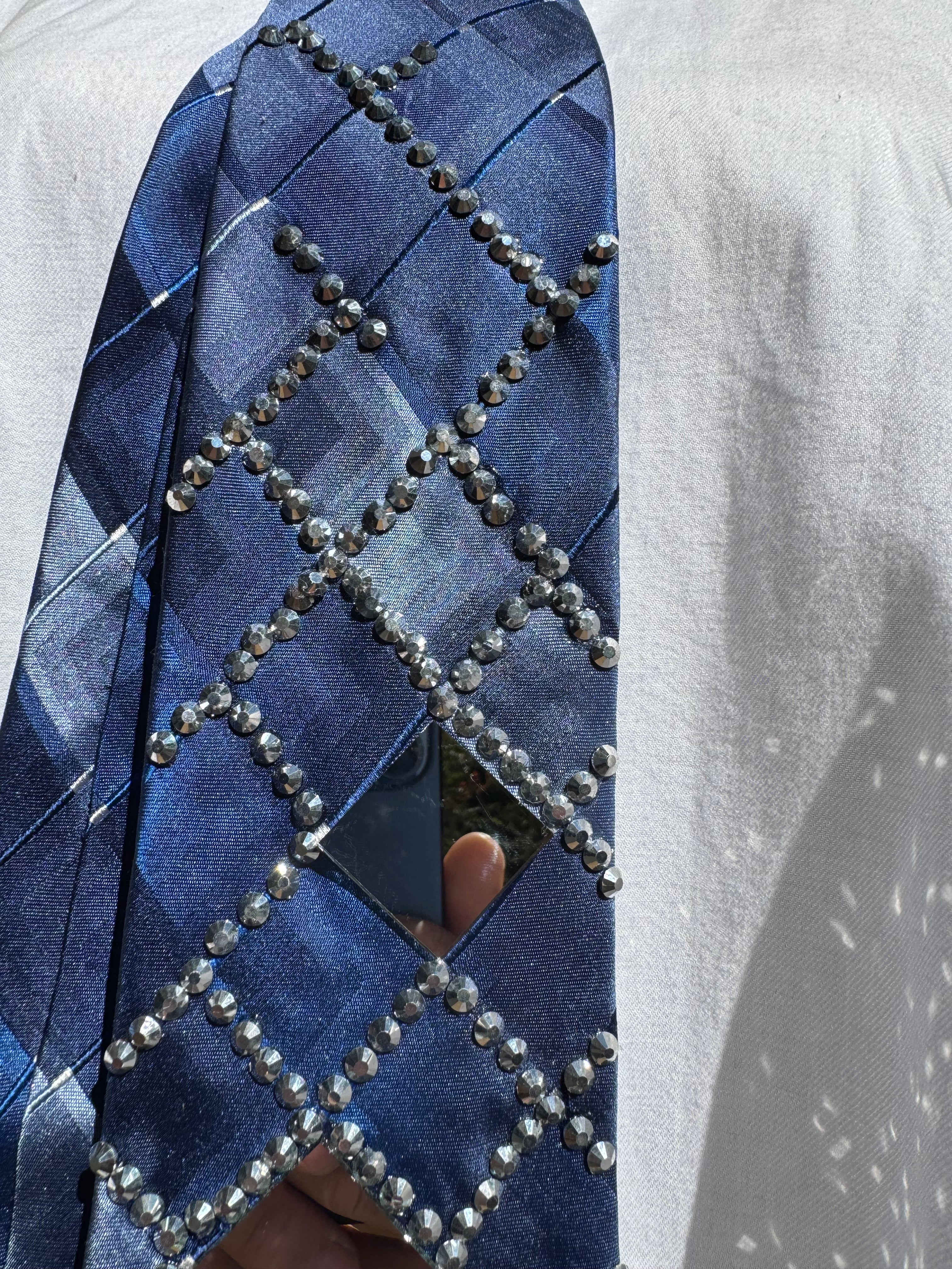 Navy Blue Mirror Mirror on the Wall Royalty Tie