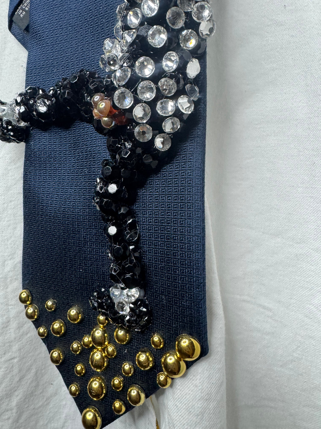 Navy Blue Michael Jackson Hitting Leg Kick to Start Of Billie Jean Victory Tour 1984 Tie