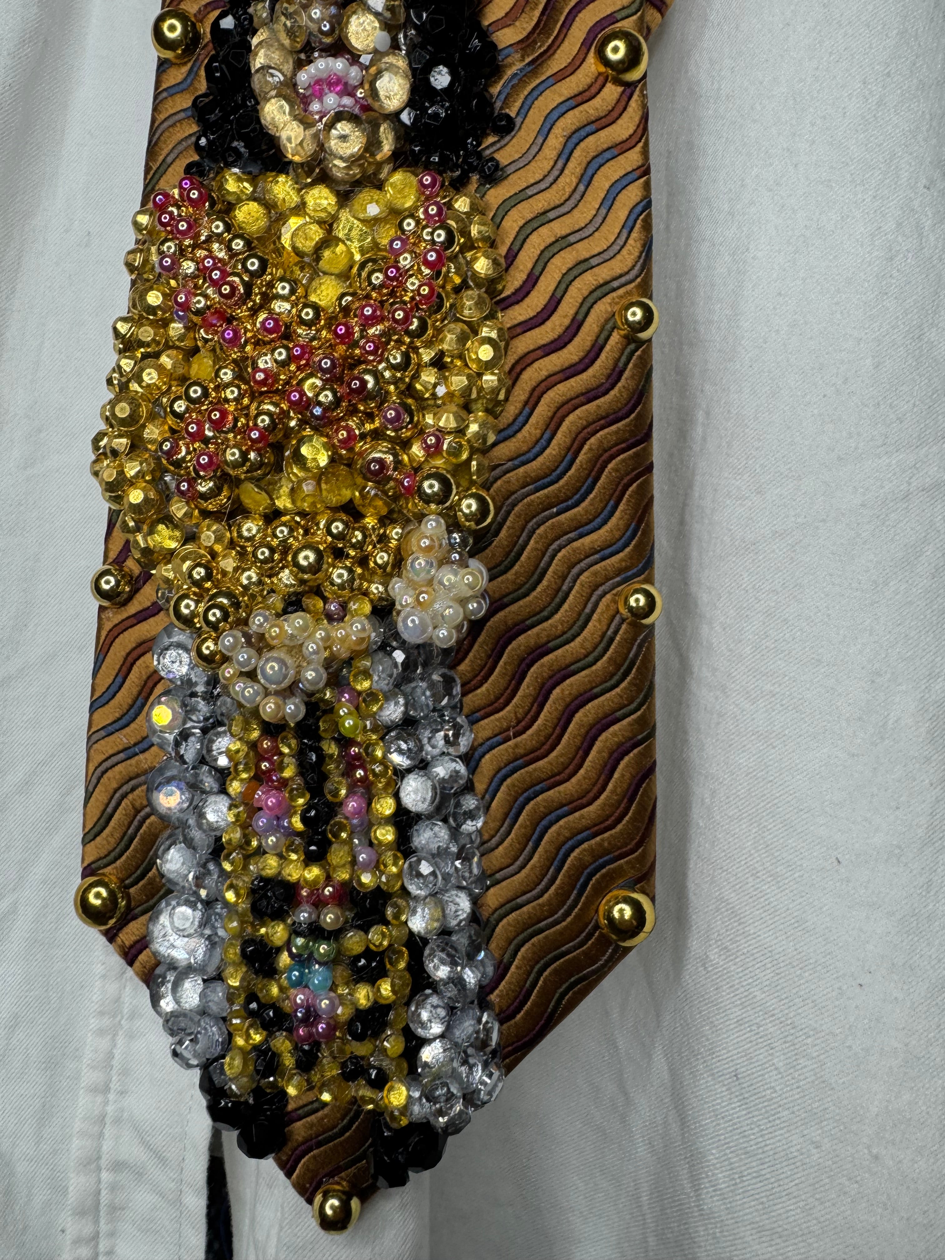 Gold Michael Jackson Singing Remember the Time Tie