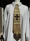 Tri Tone Brown Crucifixion Jesus Christ High Class Royalty Church Tie