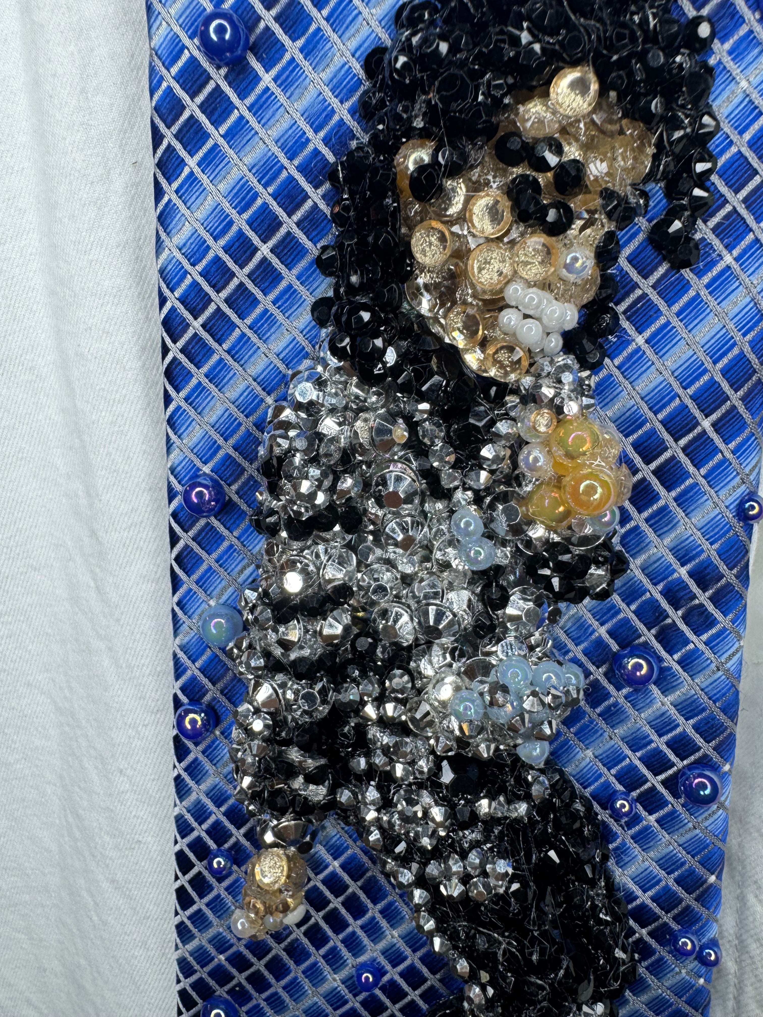 Electric Blue Michael Jackson Doing Toe Stand While Singing Wembly Concert Bad Tour 1987 Tie