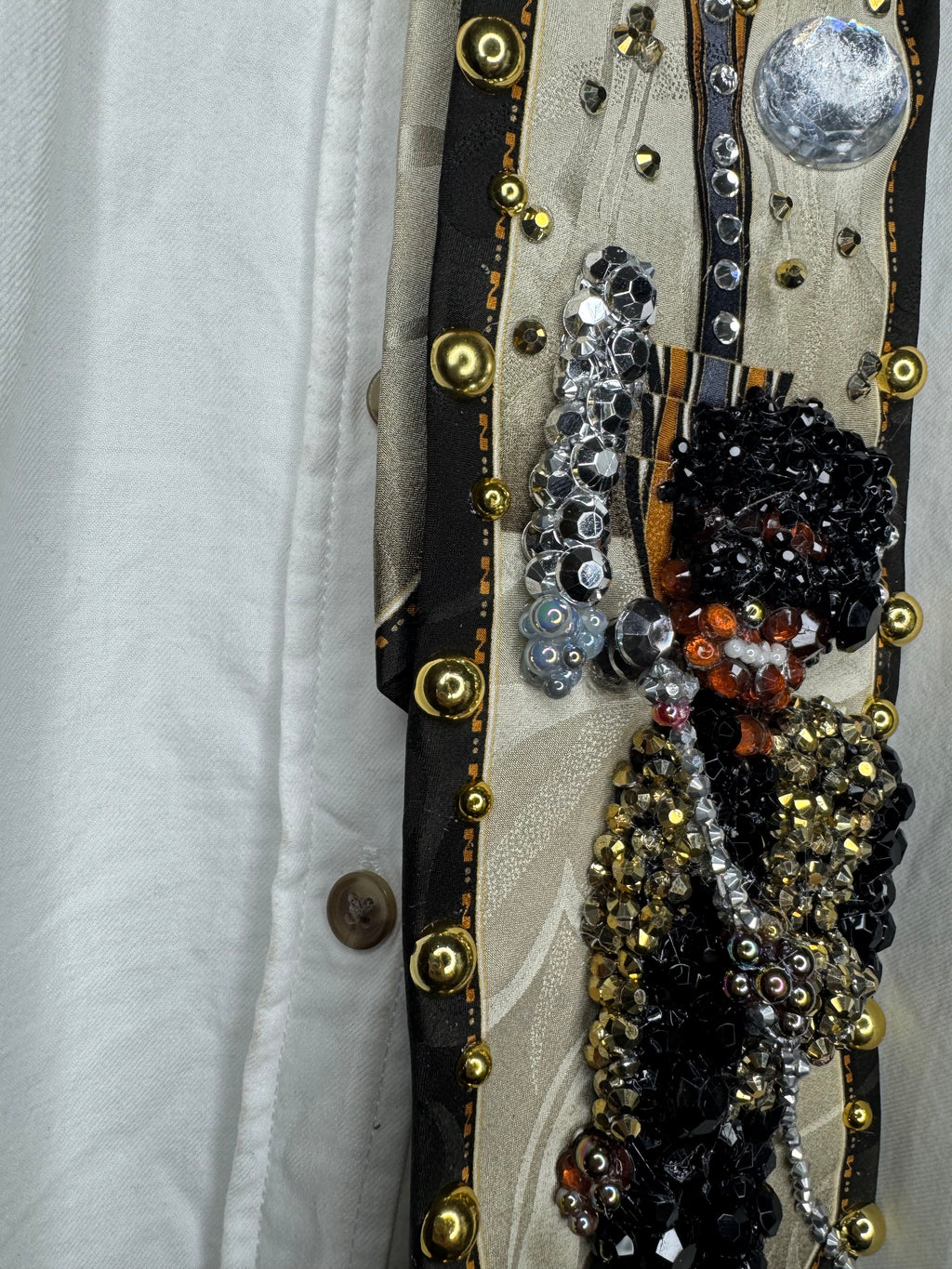 Beige Michael Jackson Singing We Are the World In the Studio 1985 High Class Royalty Tie