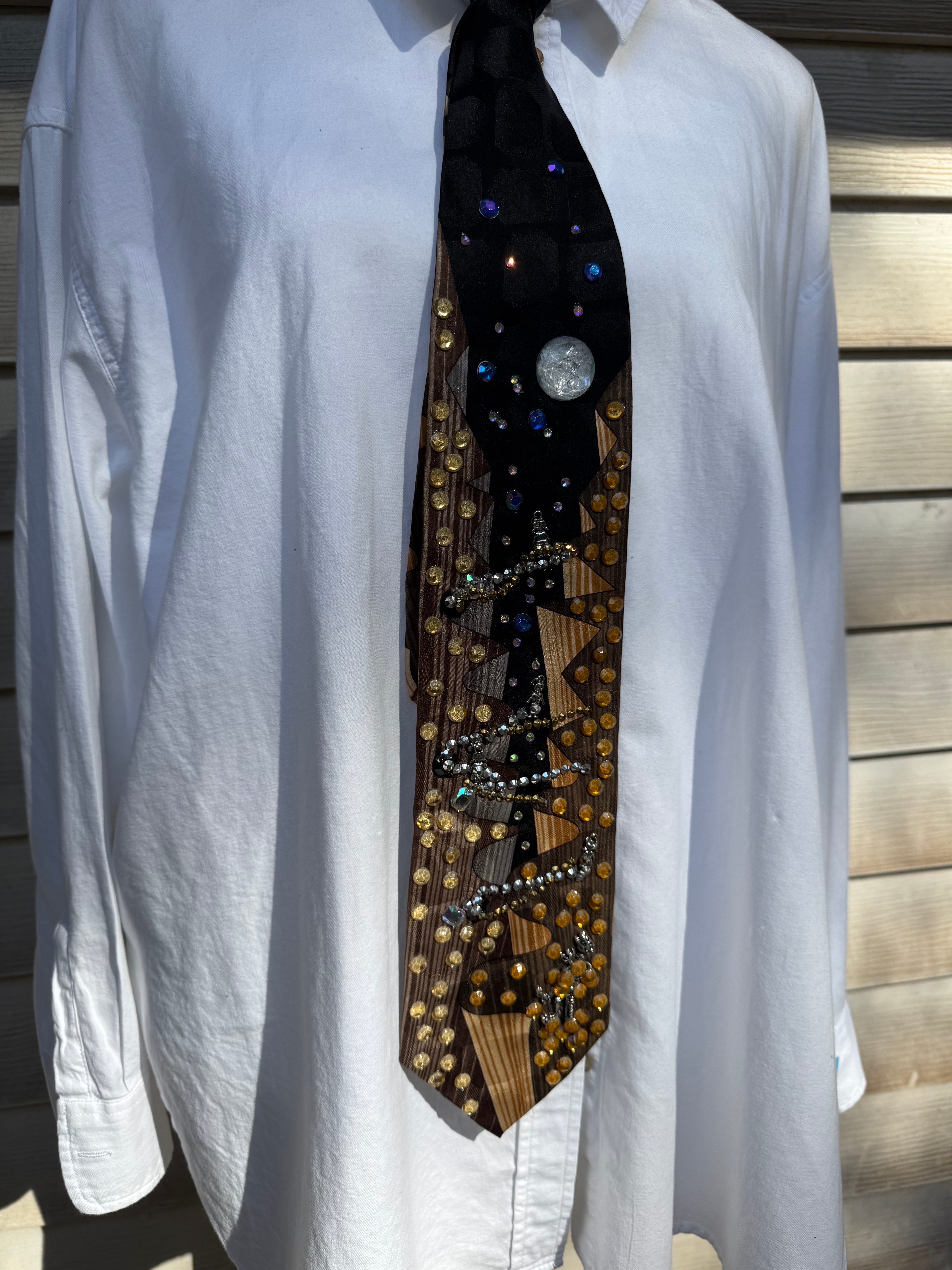 Brown and Black Rock Climbing Sports Tie