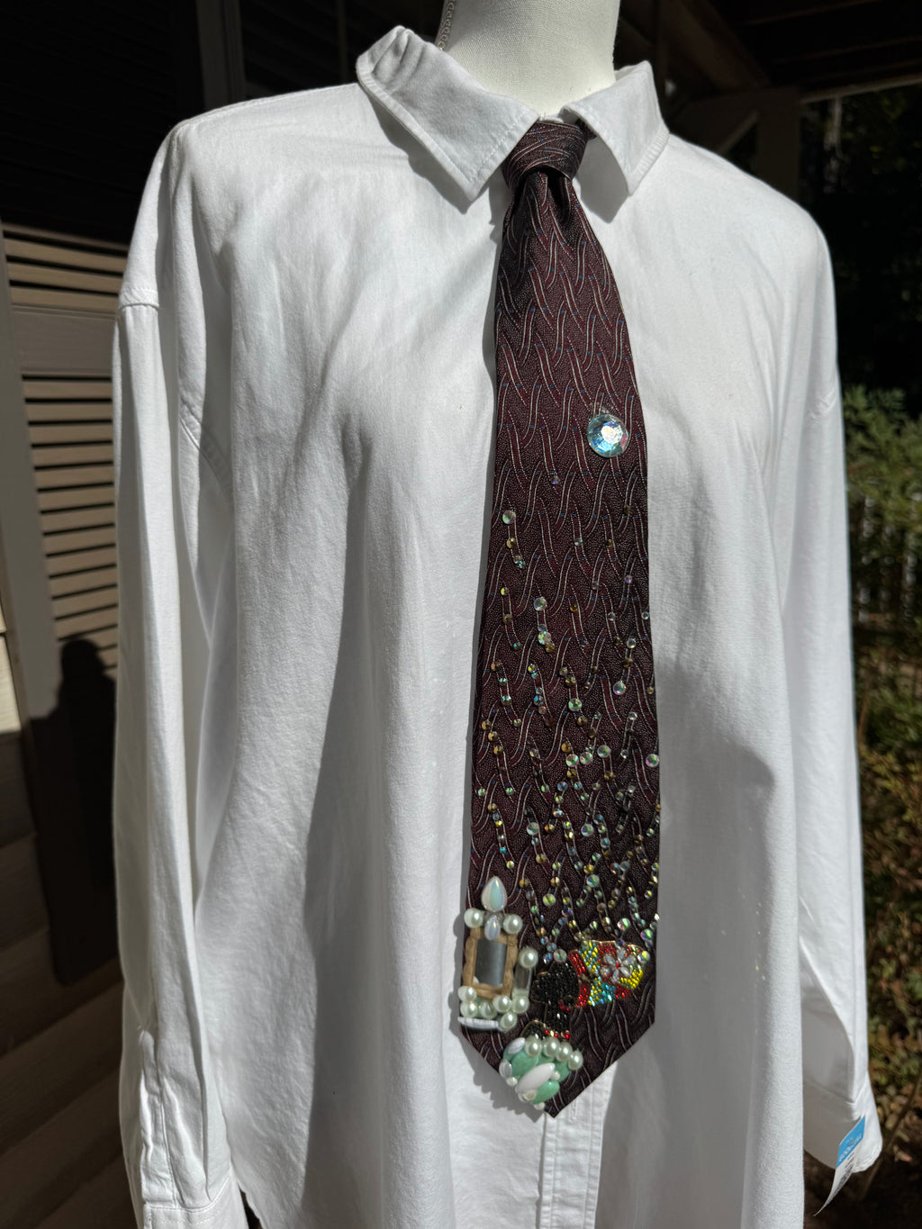 Burgundy African Woman Magical Aura Royalty Tie
