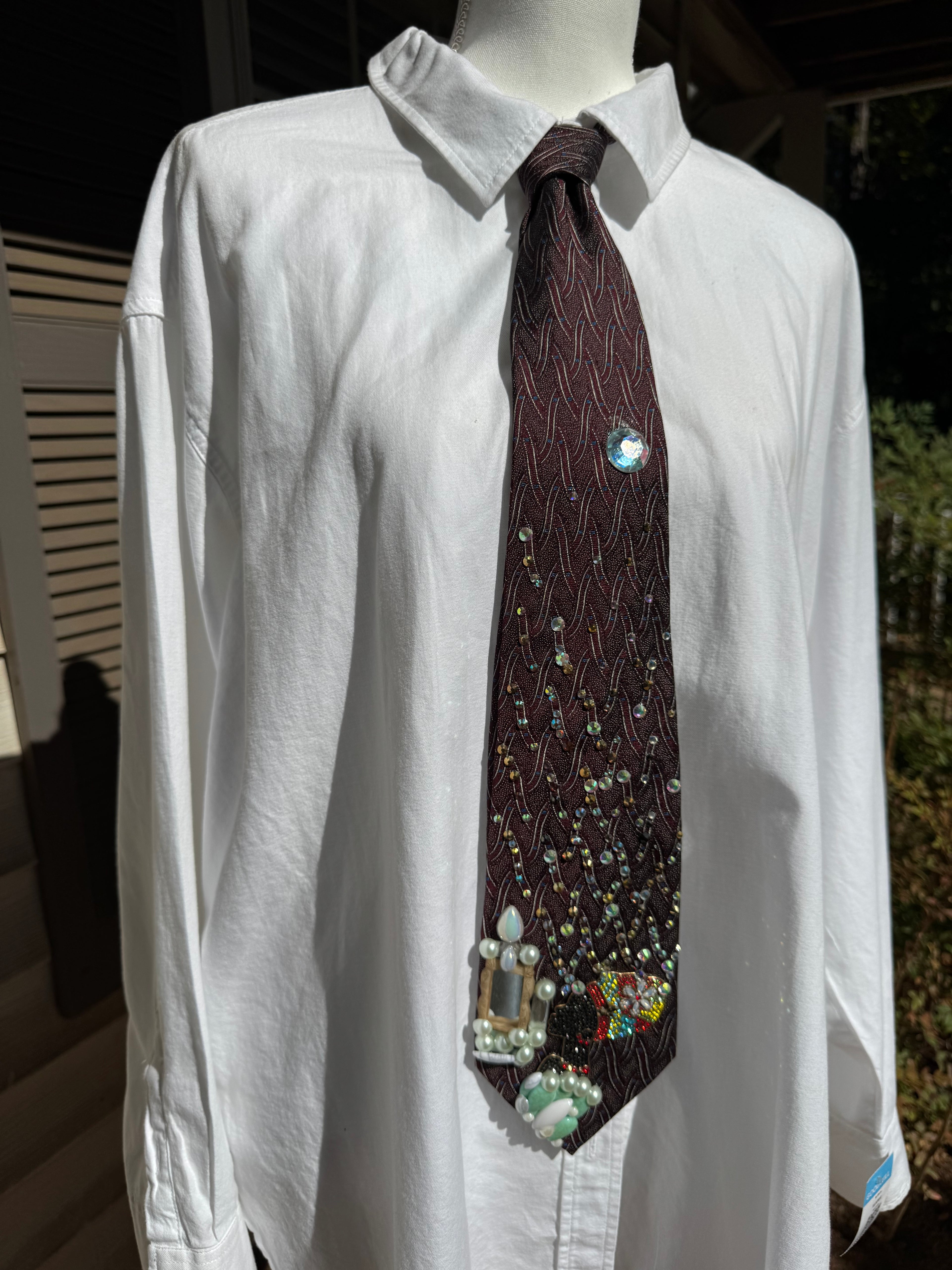 Burgundy African Woman Magical Aura Royalty Tie