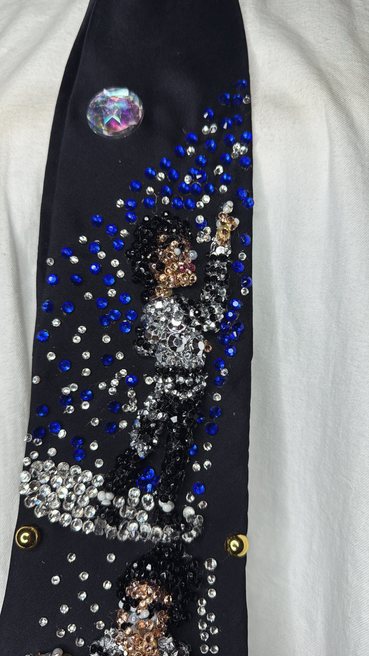 Black Michael Jackson Dancing in Spotlight Human Nature Outro at Wembly Concert Bad Tour 1988 Tie