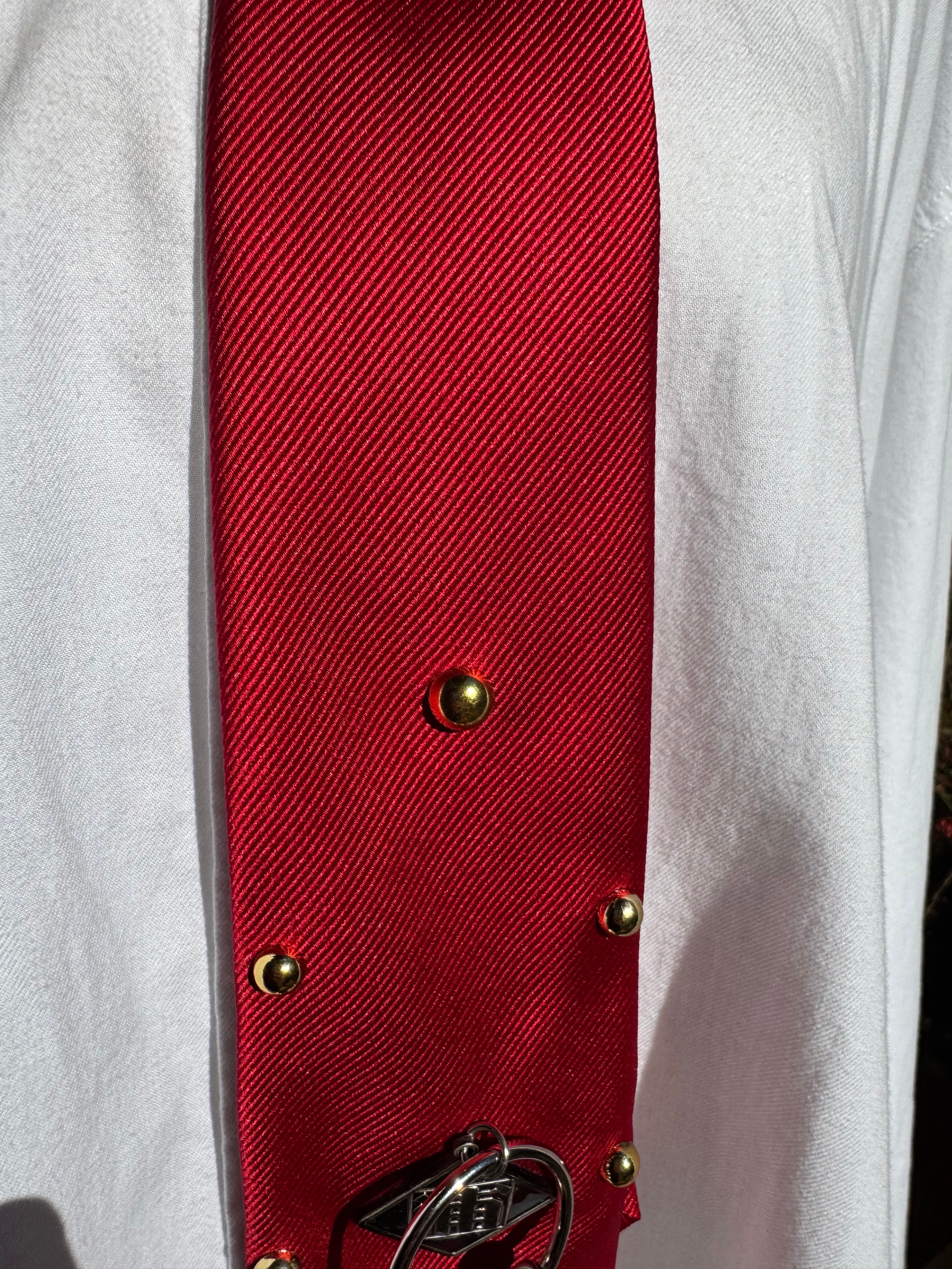 Red Byakuya Kuchiki Over Waterfall Bleach Anime Tie