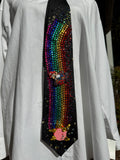 Black Kirby on Star Leaving Rainbow Road Stardust for Mario 200cc Video Game Tie