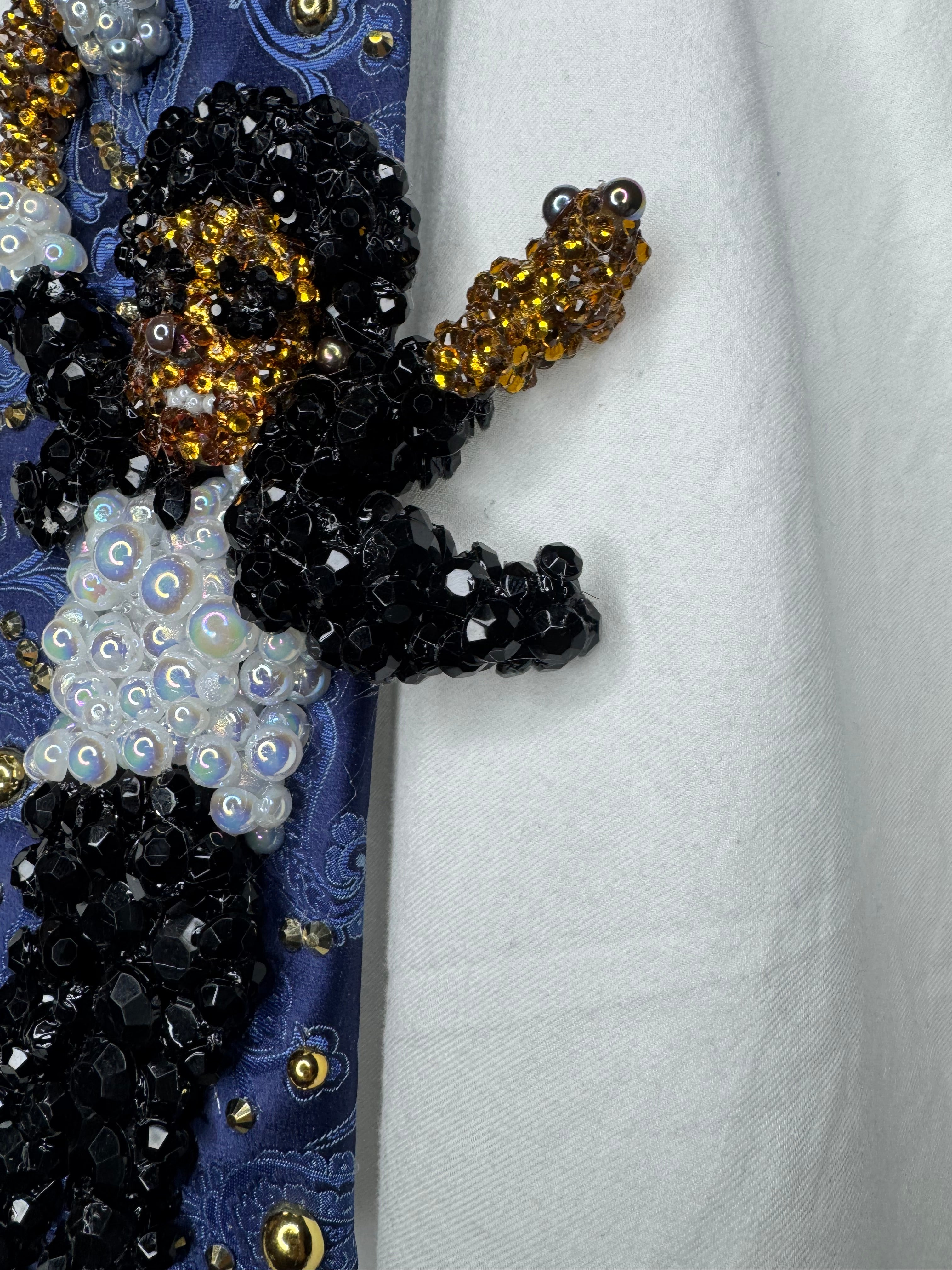 Navy Blue Paisley Michael Jackson Over Air Vent Feeling it DSTYGE Destiny Tour 1979 Tie