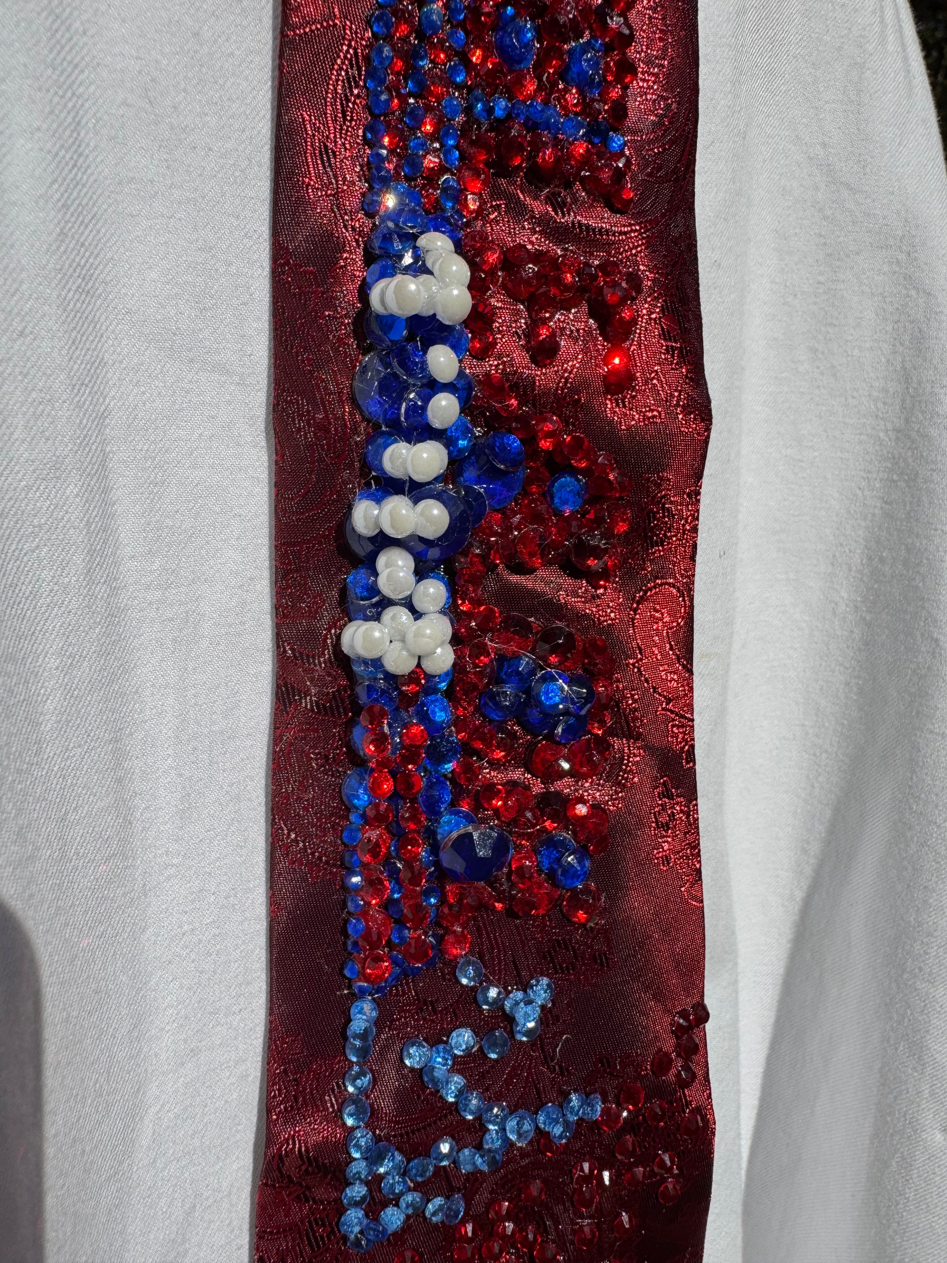 Red Paisley Silk Ichigo Kurosaki Blood Swipe Sword Bleach Anime Tie