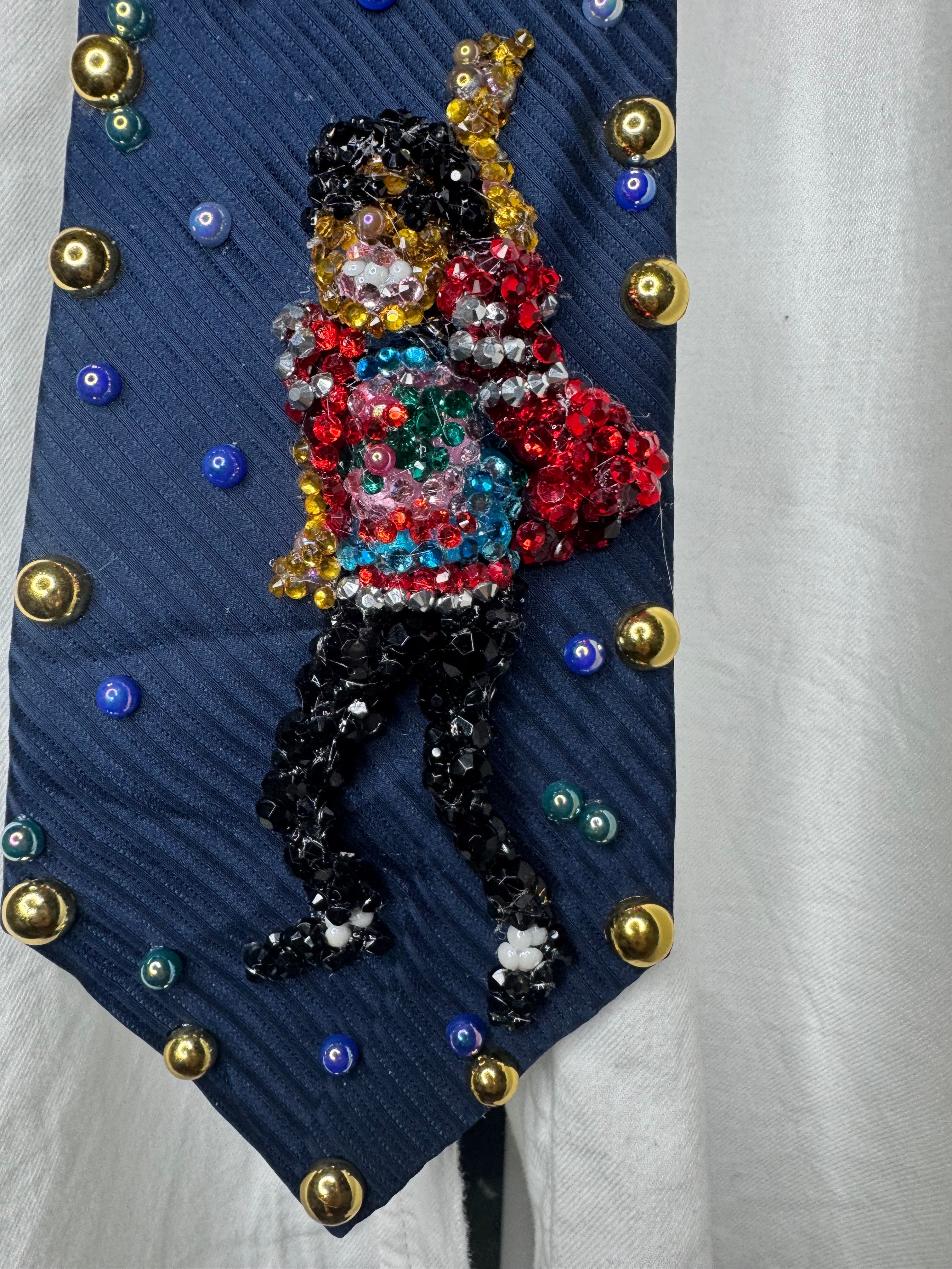 Navy Blue Michael Jackson Arm Up Leg Out Double Dance Scene From Beat It Music Video Tie