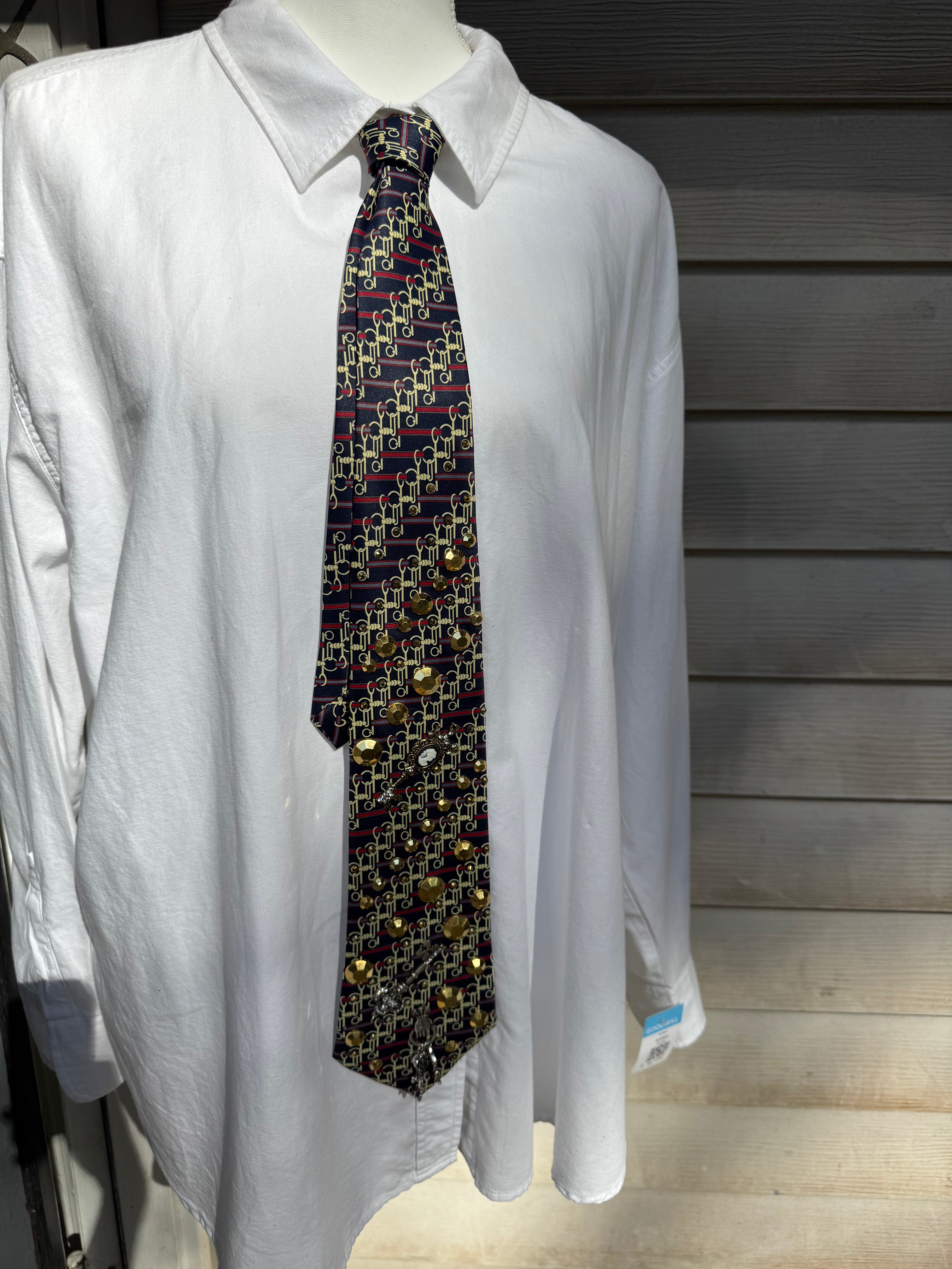 Navy Blue and Gold Locksmith Keys Royalty Tie