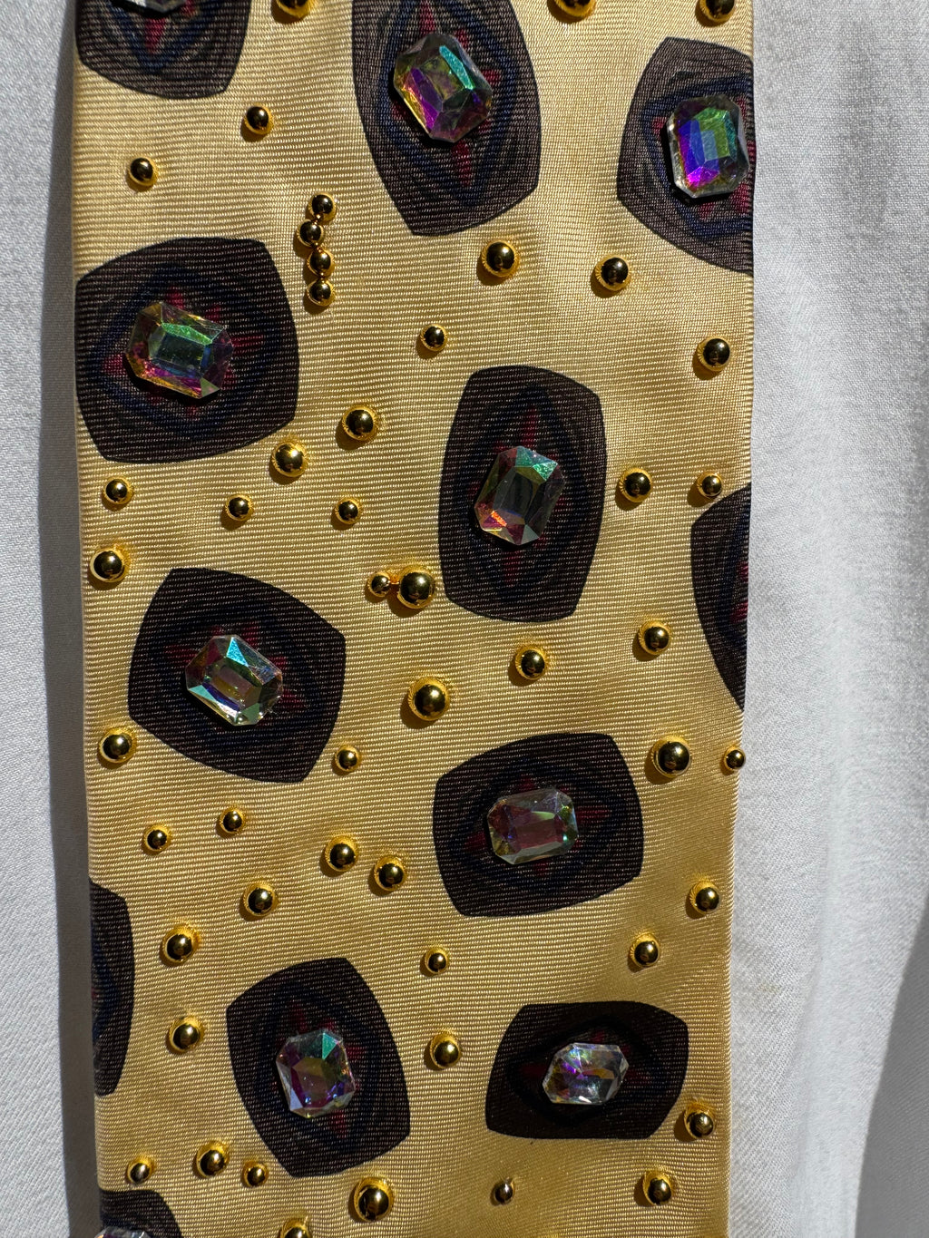 Gold Jewel Eyes Lemur Cat Nature Royalty Tie