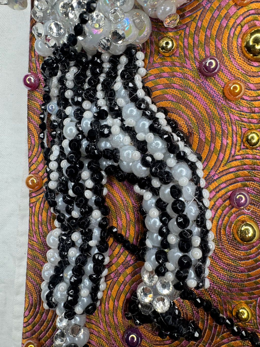 Orange Michael Jackson Striped Pants Reaching Out While Singing Pose Victory Tour 1984 Tie