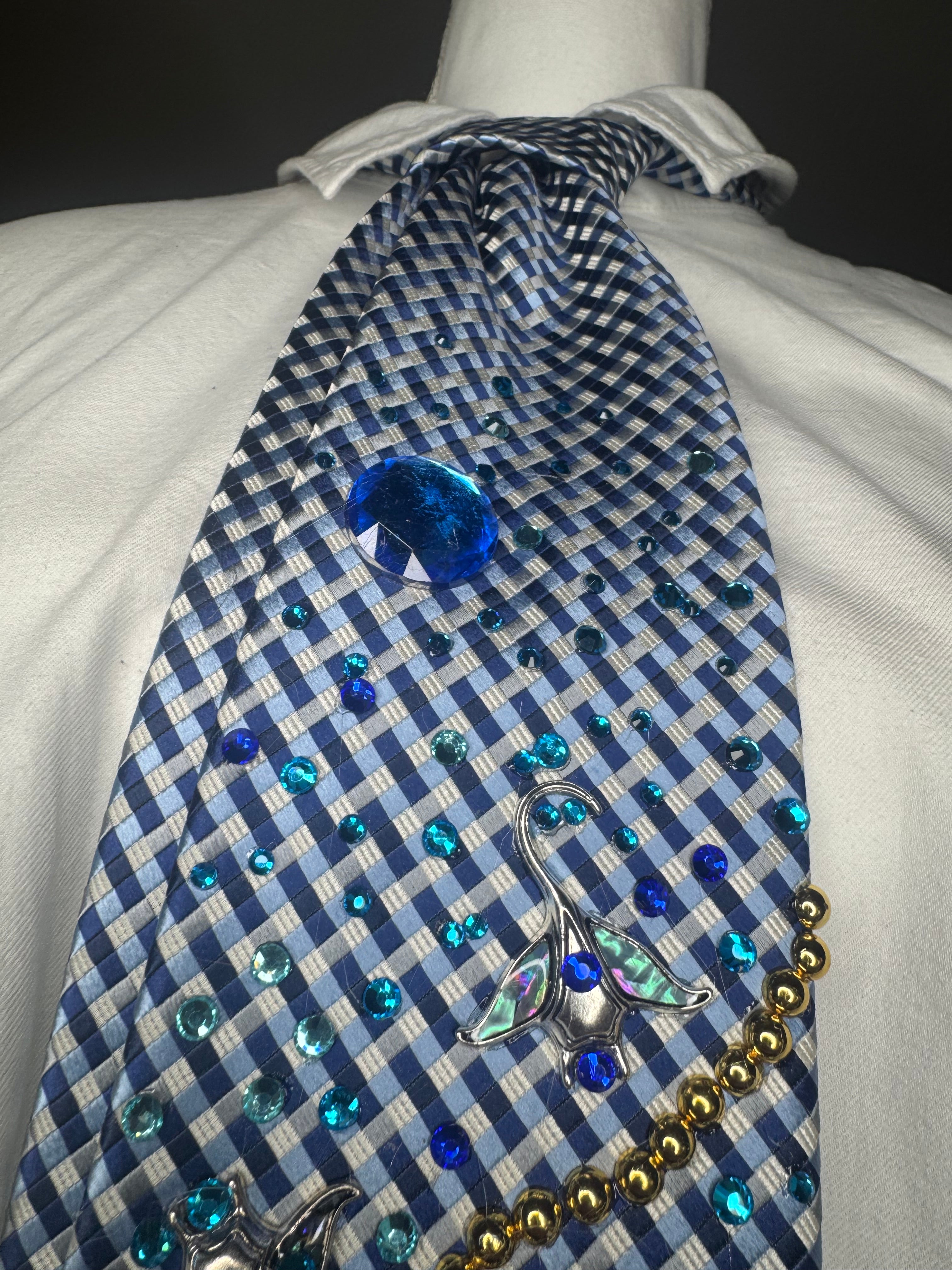 Light Blue Tropical Treasure Box Of Stingrays Royalty Tie