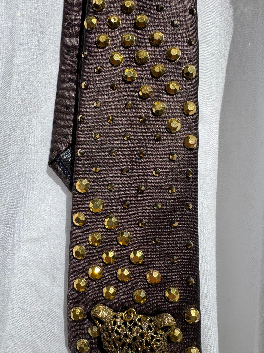 Brown Gold Jaguar High Class Royalty Tie