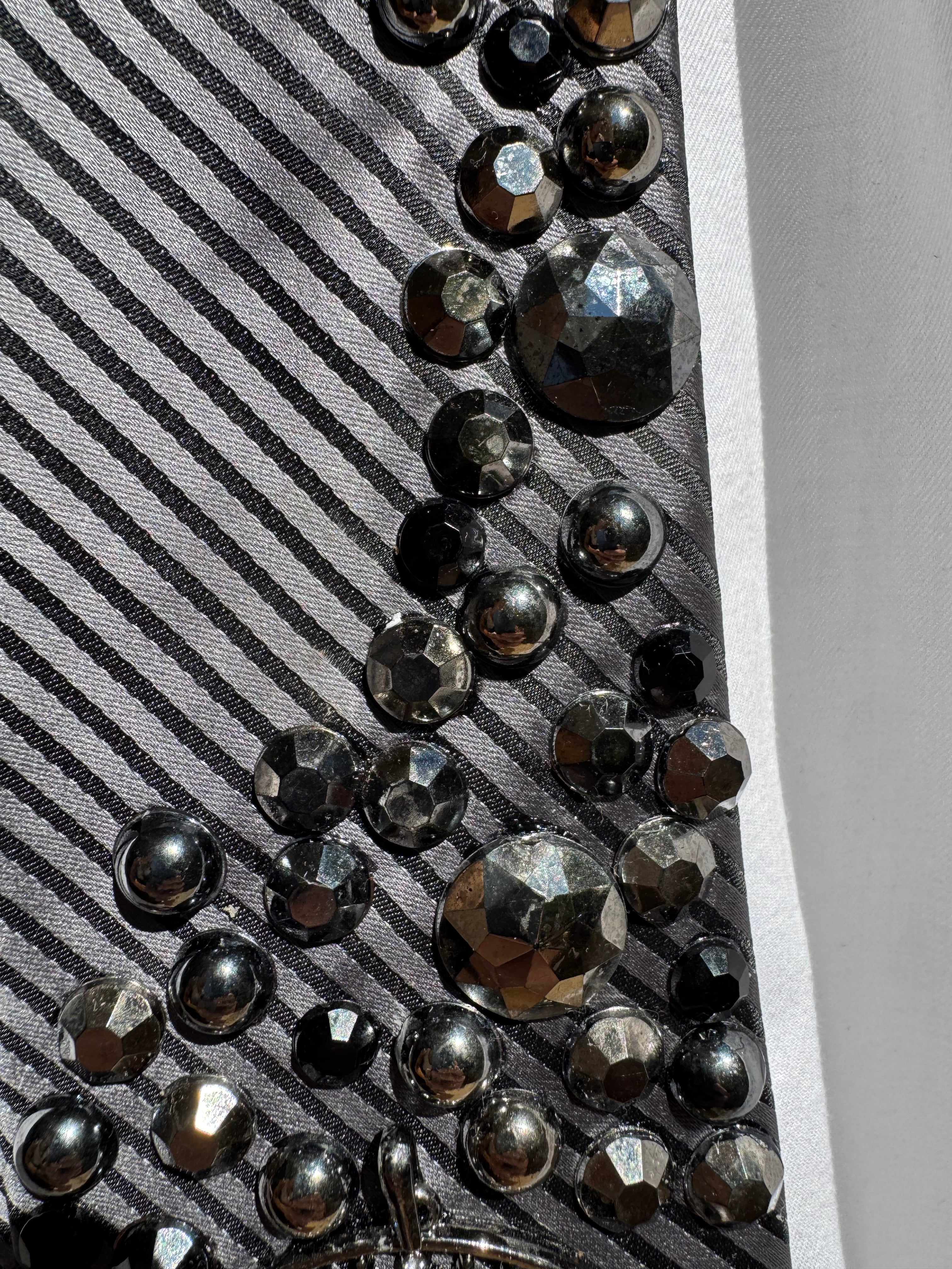 Grey Crystal Wheel Dark Chrome Swirl Royalty Tie