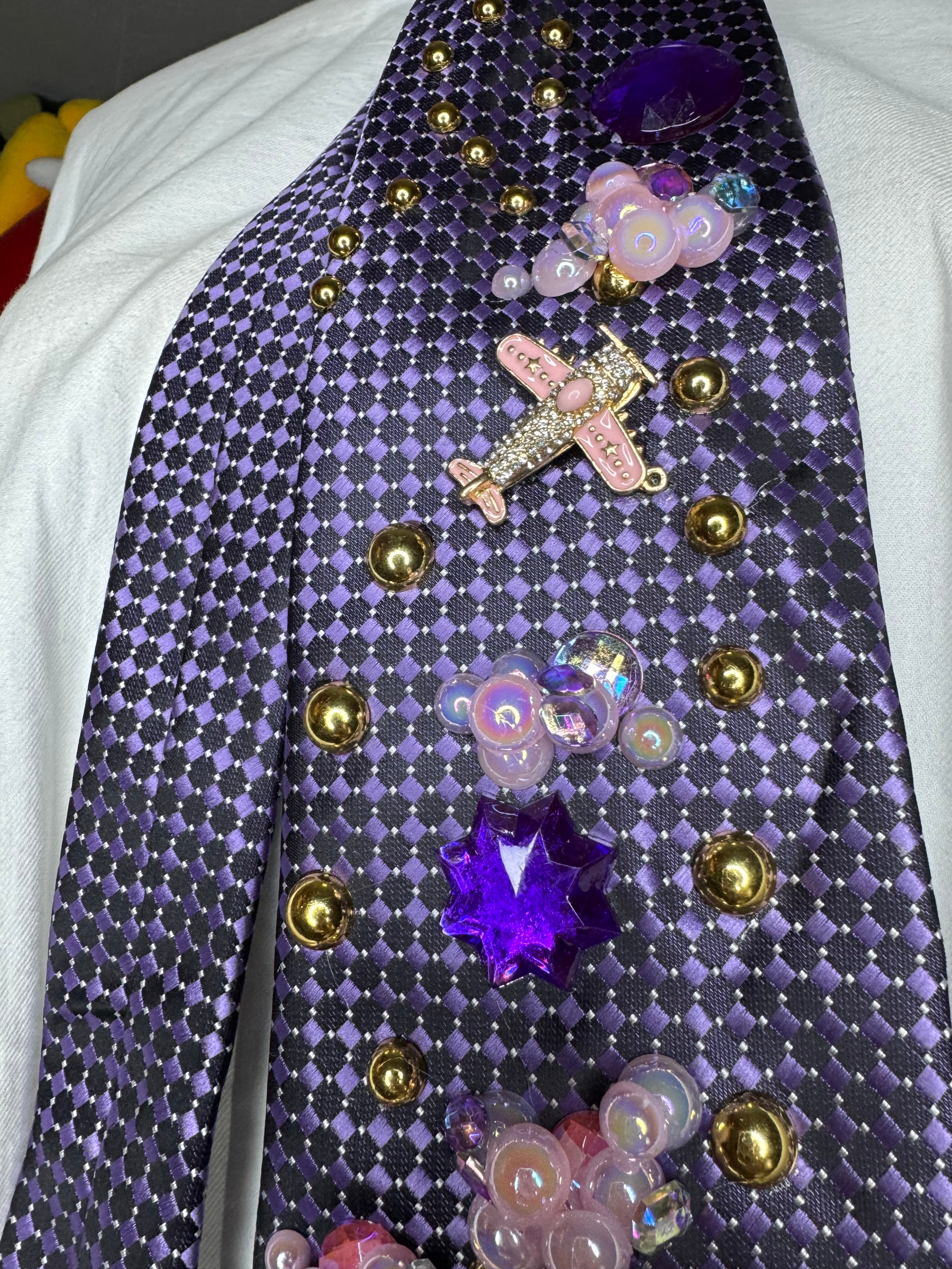 Purple Clouds and Pink Airplanes Pilot Tie