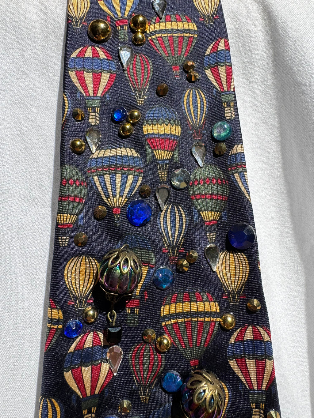 Navy Blue Hot Air Balloons Nautical Royalty Tie