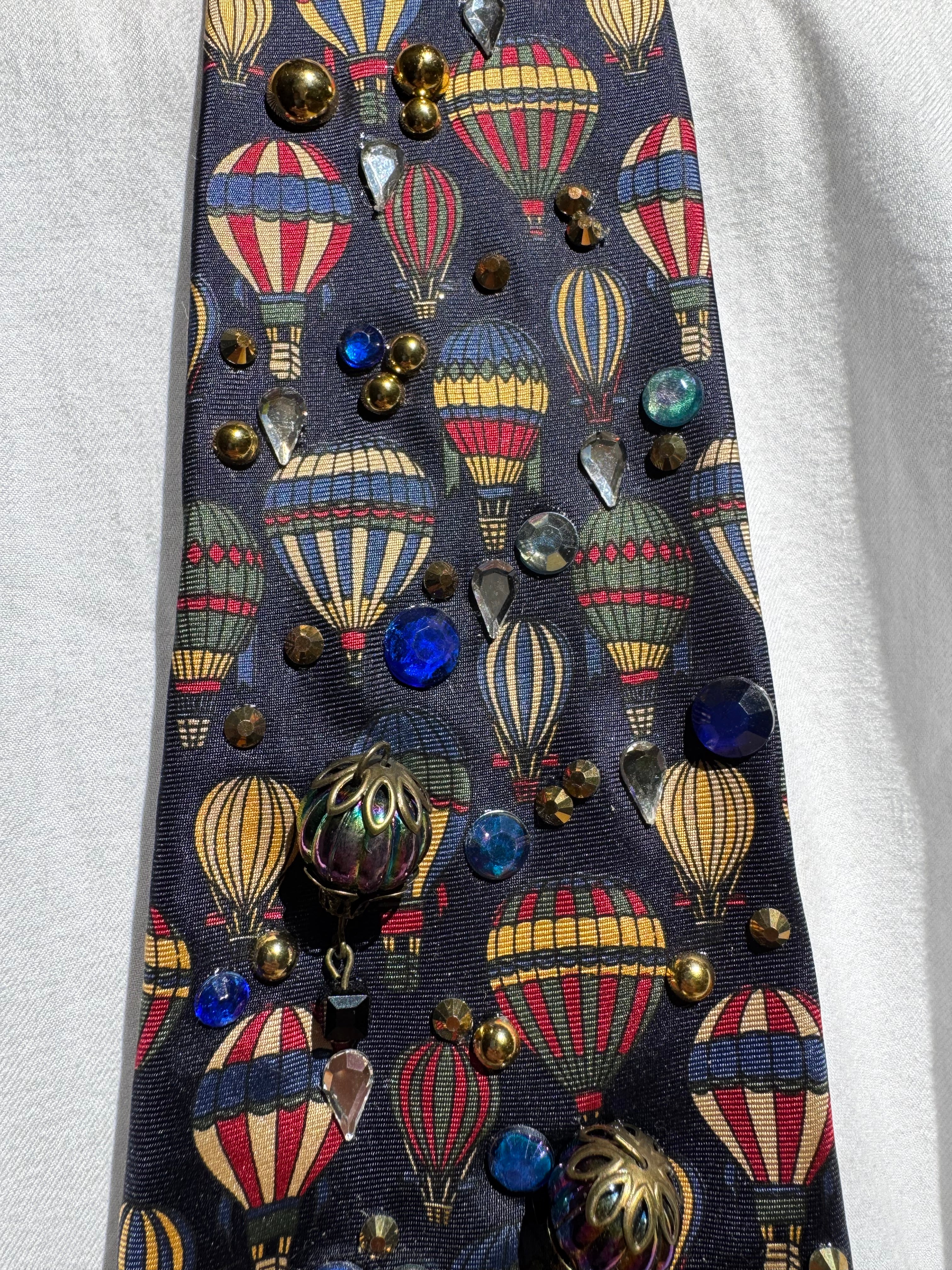 Navy Blue Hot Air Balloons Nautical Royalty Tie
