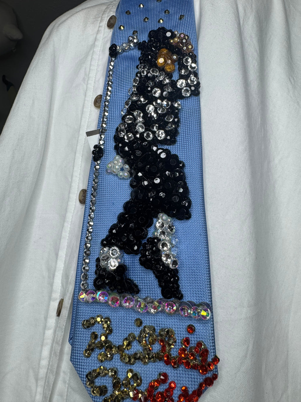 Sky Blue Michael Jackson Throwing Fedora Hat On for Billie Jean Motown 25 Performance 1984 Tie