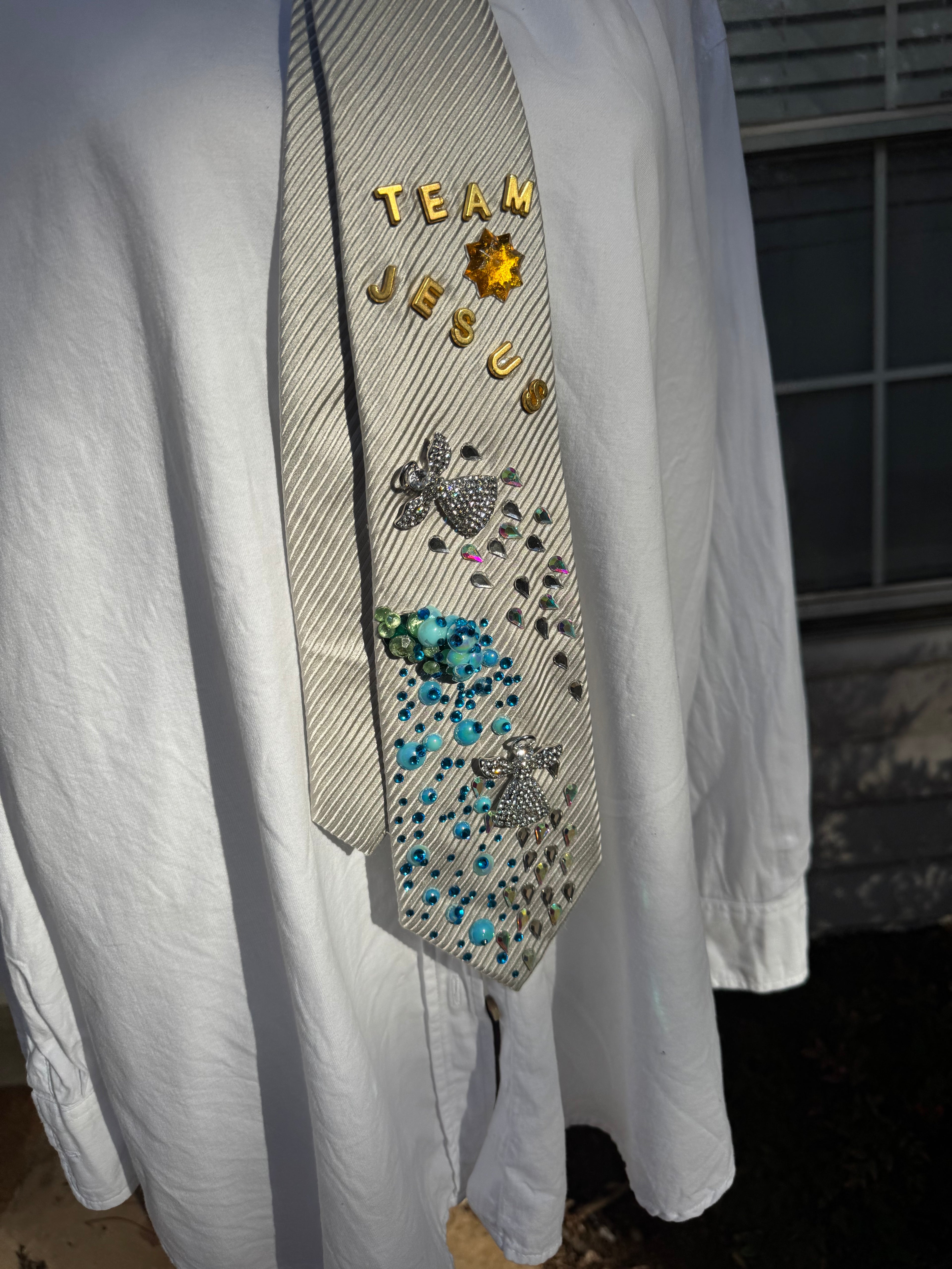 White Angels near Waterfall Team Jesus Church Tie