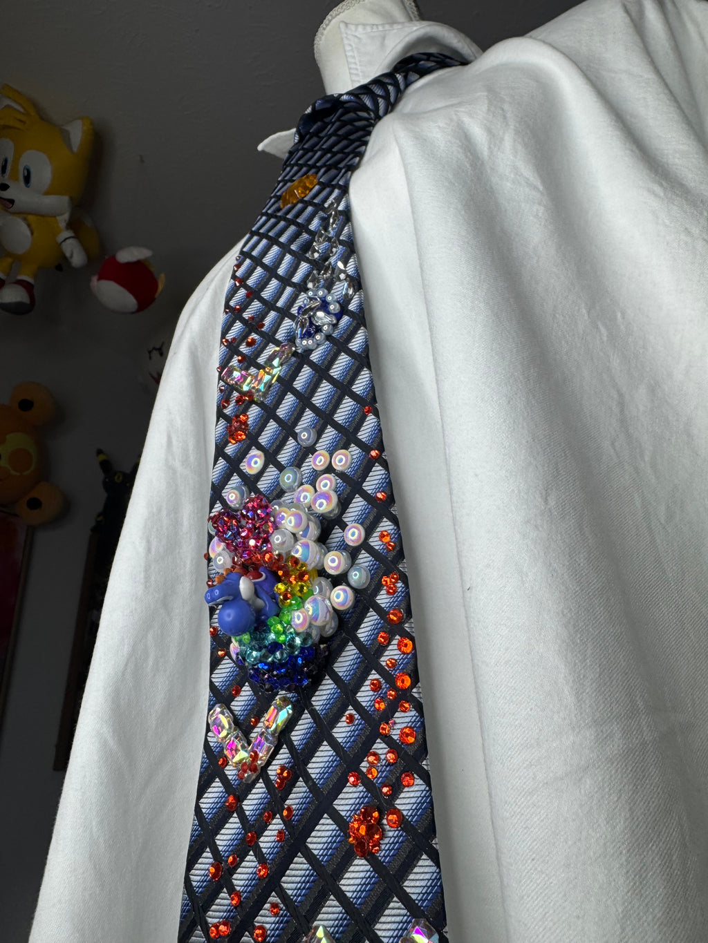 Navy Blue Blue Yoshi Activating Star Near Fireballs 200cc Mario Kart Tie