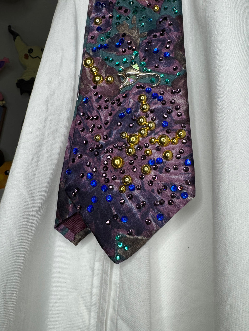 Marbled Indigo And Turquoise Ocean Floor Tropical Treasure Box Royalty Tie