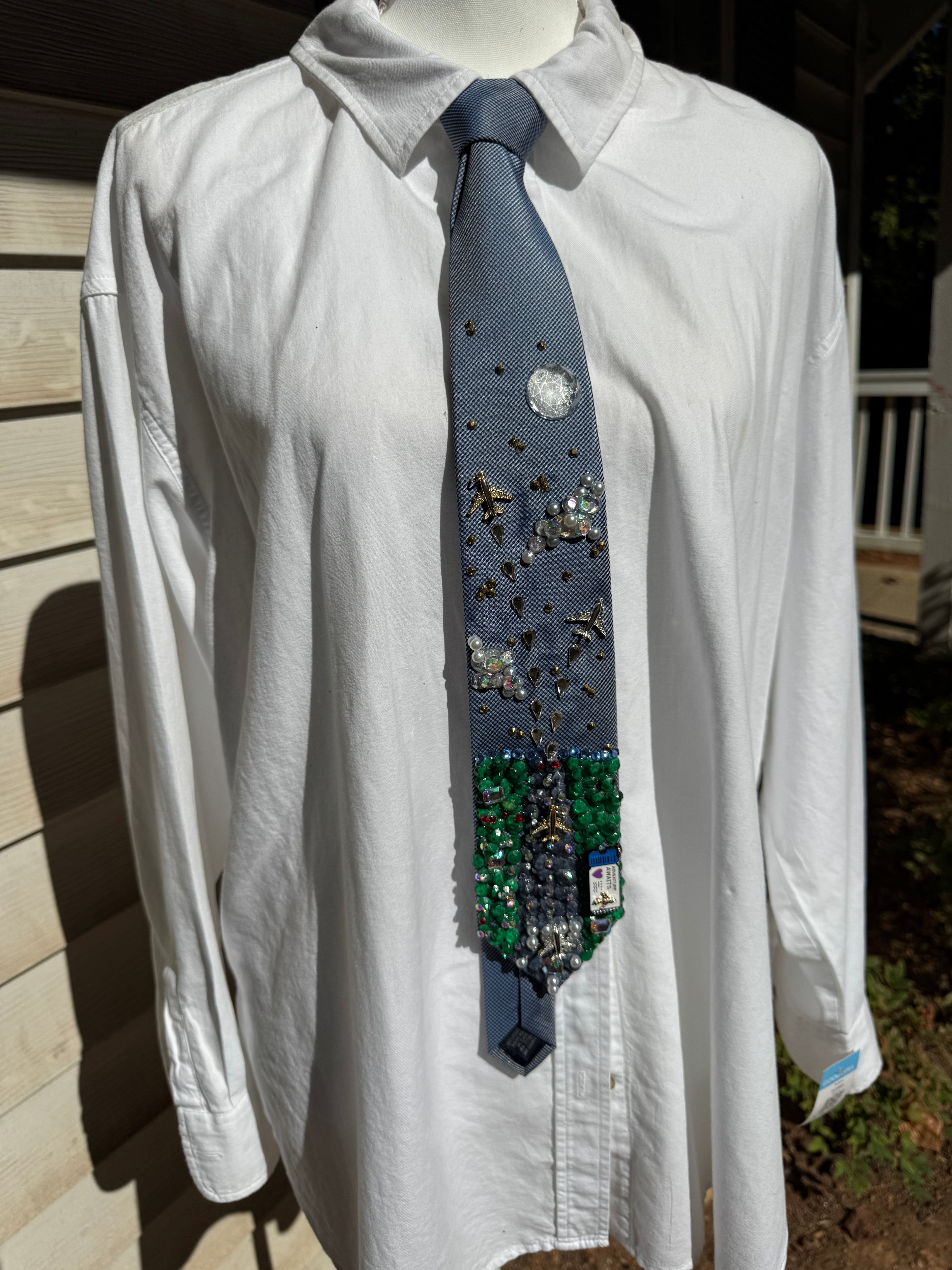 Light Blue Airport Airstrip Runway Pilot Tie