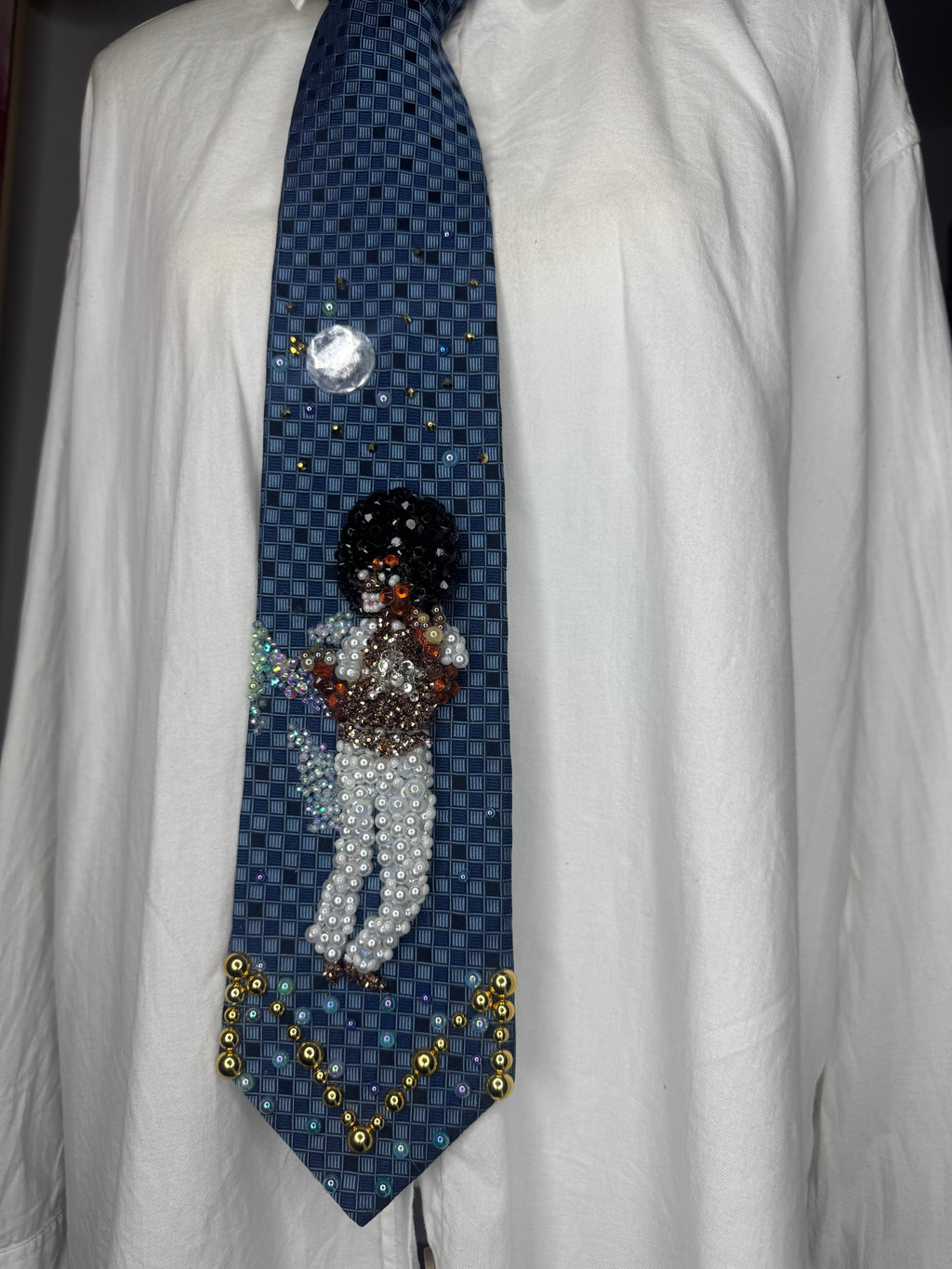Navy Blue Michael Jackson Hitting Hip Swing Move in Blame it on the Boogie Music Video Tie