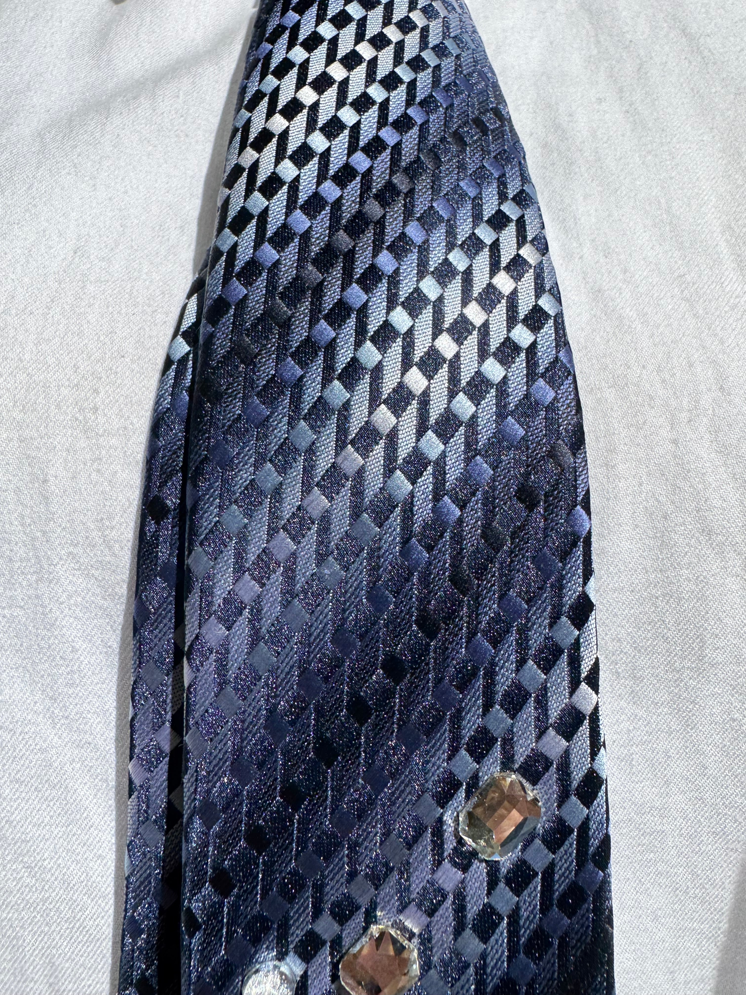 Navy Blue Alternative Swirl Salt Rock Nature Royalty Tie