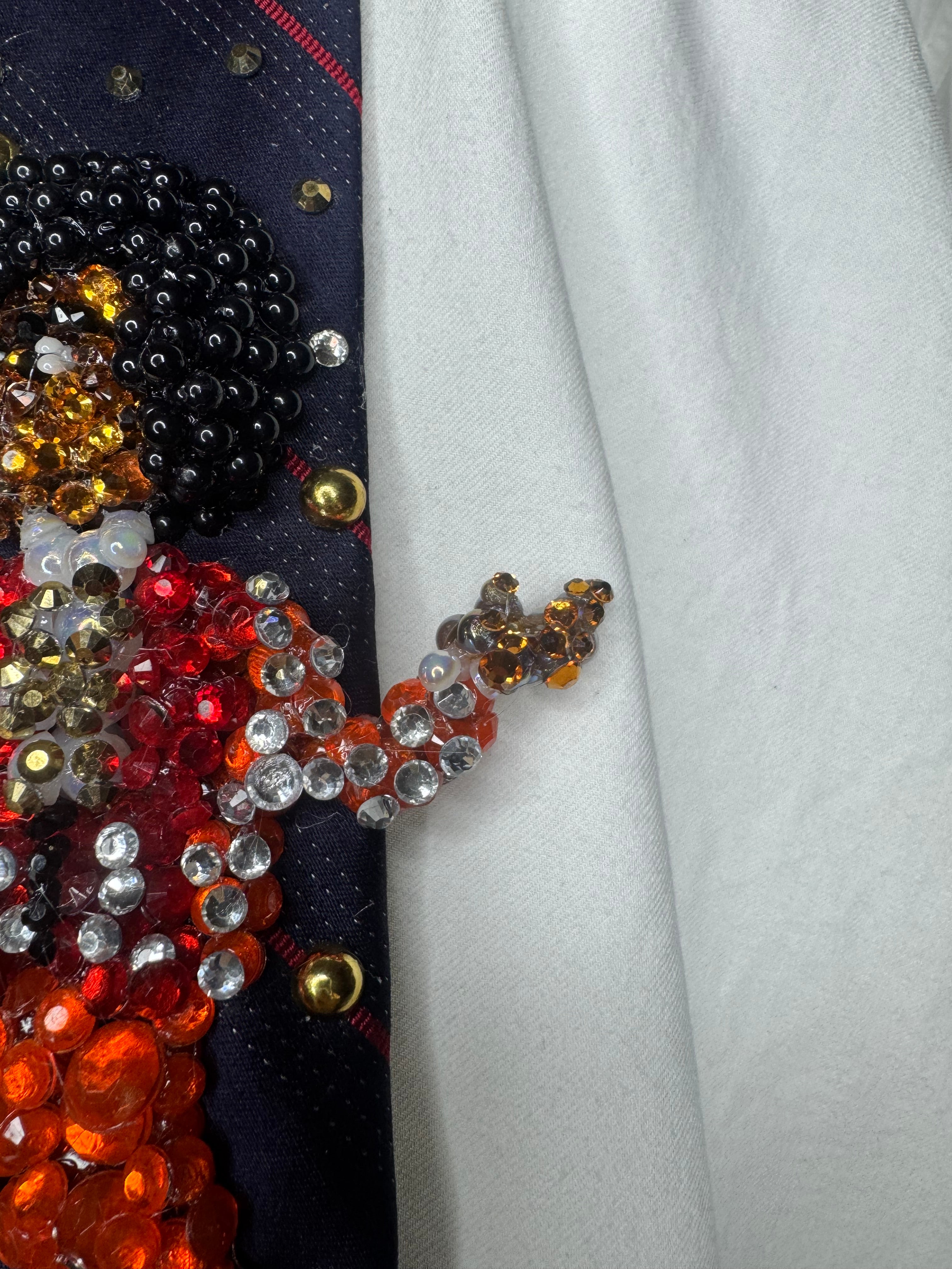 Navy Blue Teen Michael Jackson Orange Outfit Hitting Robot Walk Jackson 5 1975 Tie