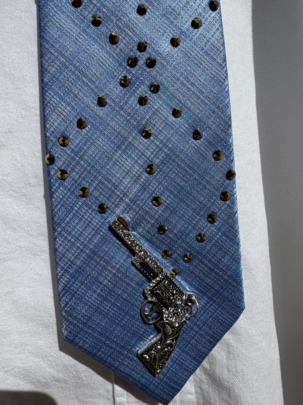 Sky Blue Ricocheting Bullet Cowboy Tie