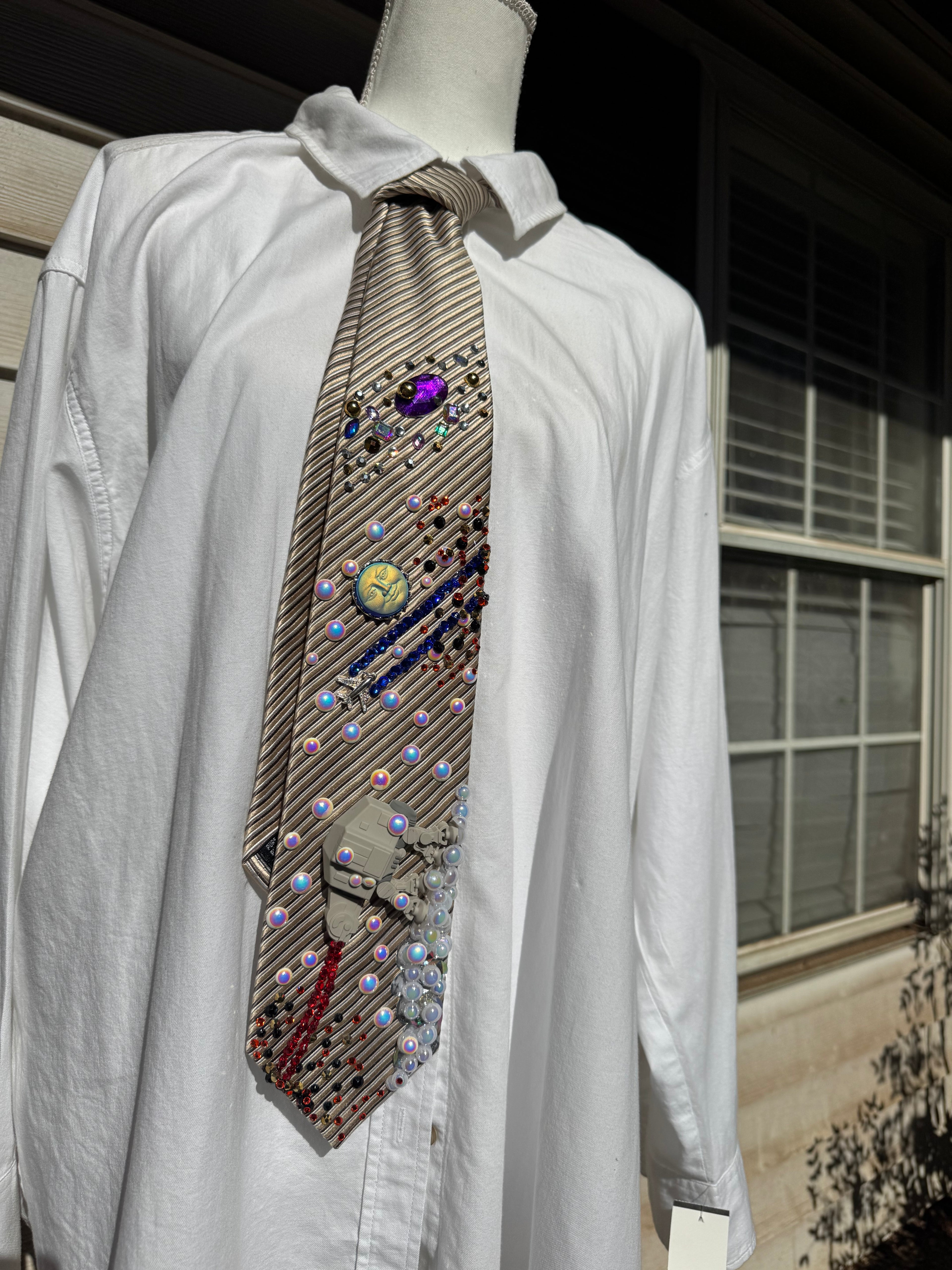 Light Beige AT AT Walker Attacking Star Wars Tie