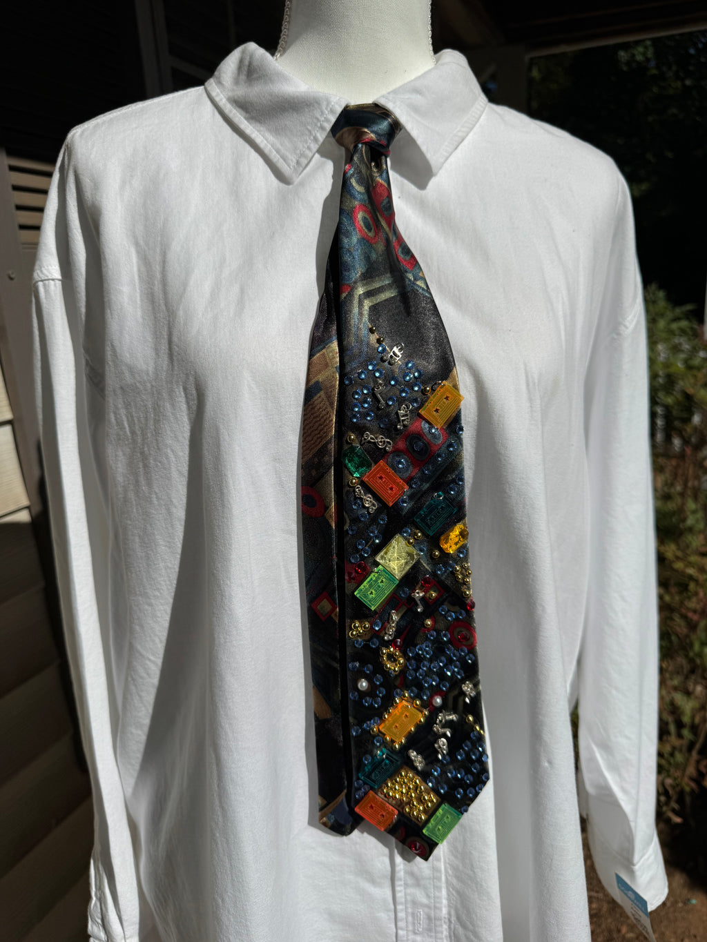 Black Cassette Tapes and Music Notes Royalty Music Tie