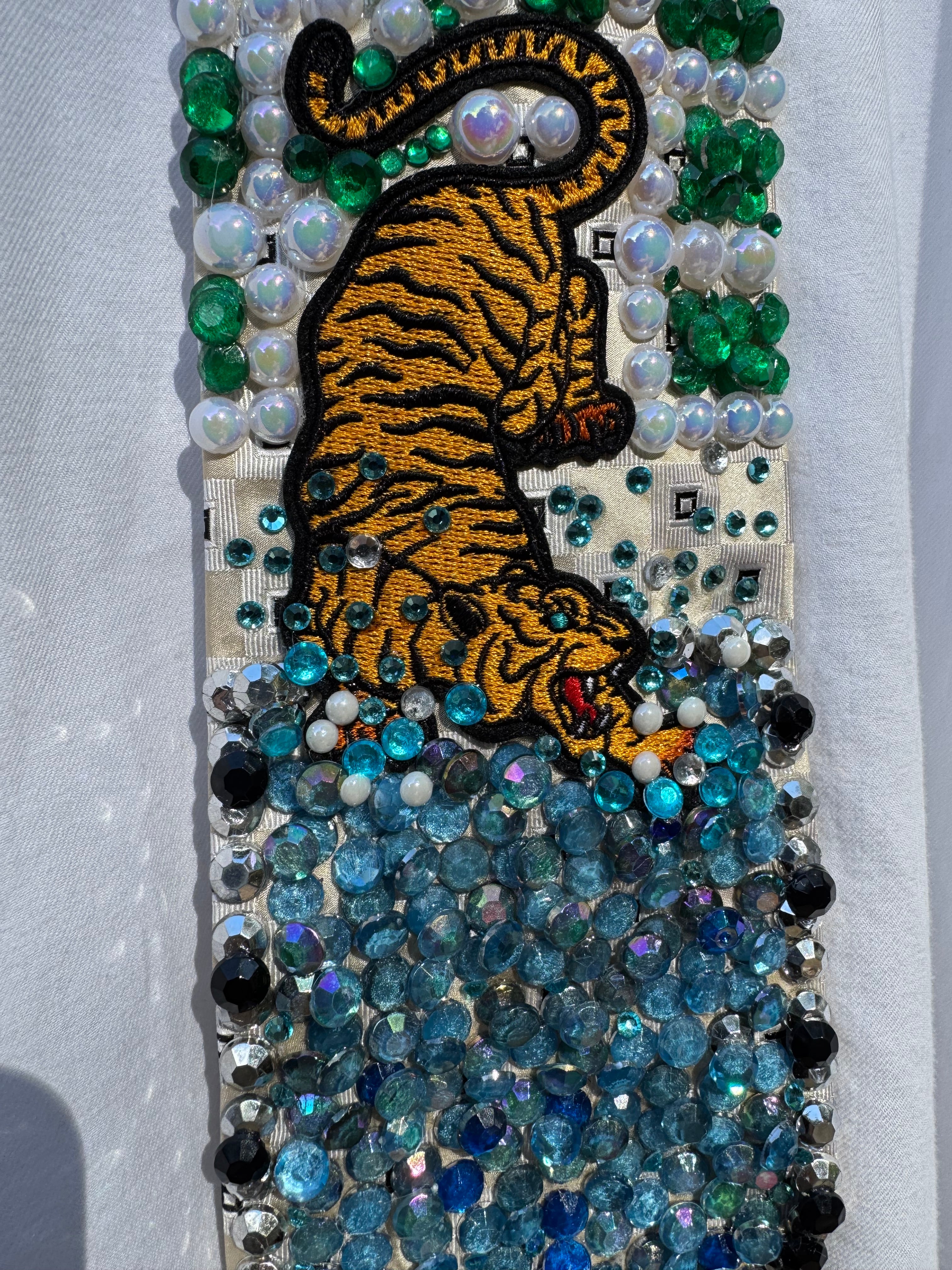 White Tiger Playing in Mansion Pool Nature Royalty Tie