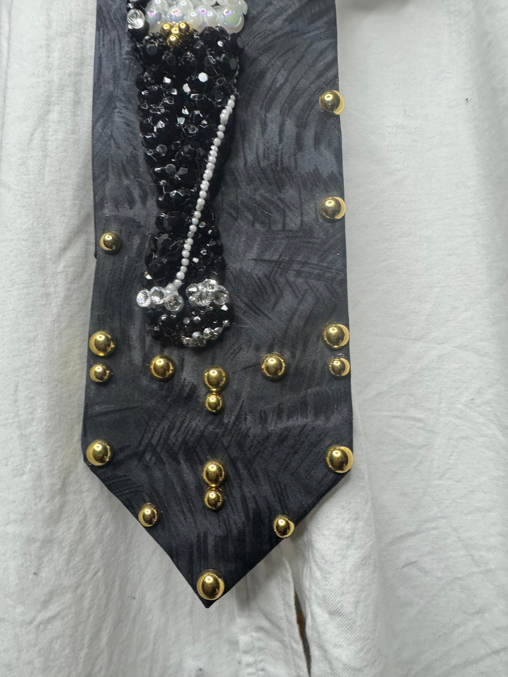 Grey Michael Jackson Hitting Cross Legs Pointing Finger Pose Live in Munich 1997 Tie